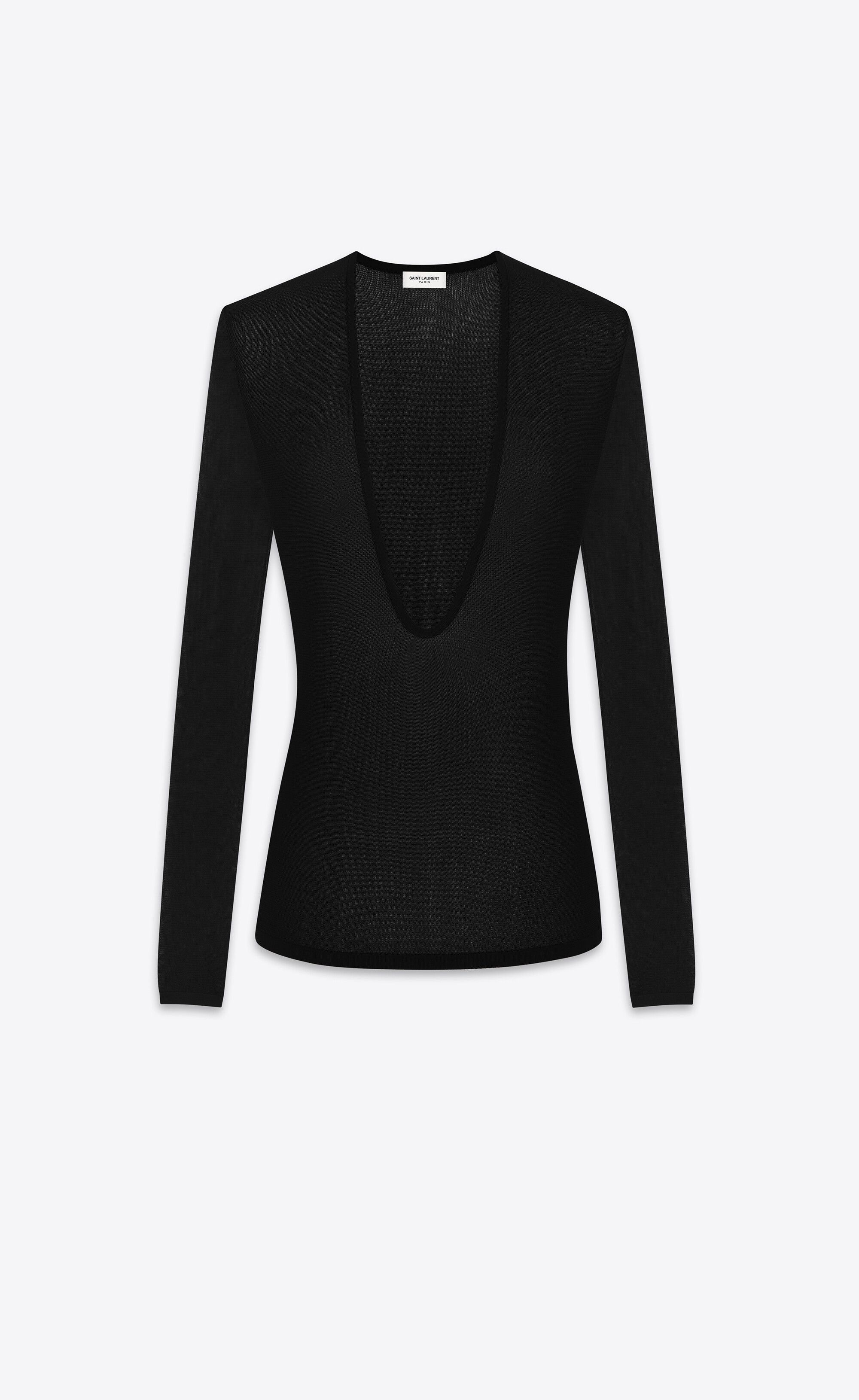 Saint Laurent Paris Scoop neck sweater in knit Size XS / US 0-2 / IT 36-38 - 1 Thumbnail