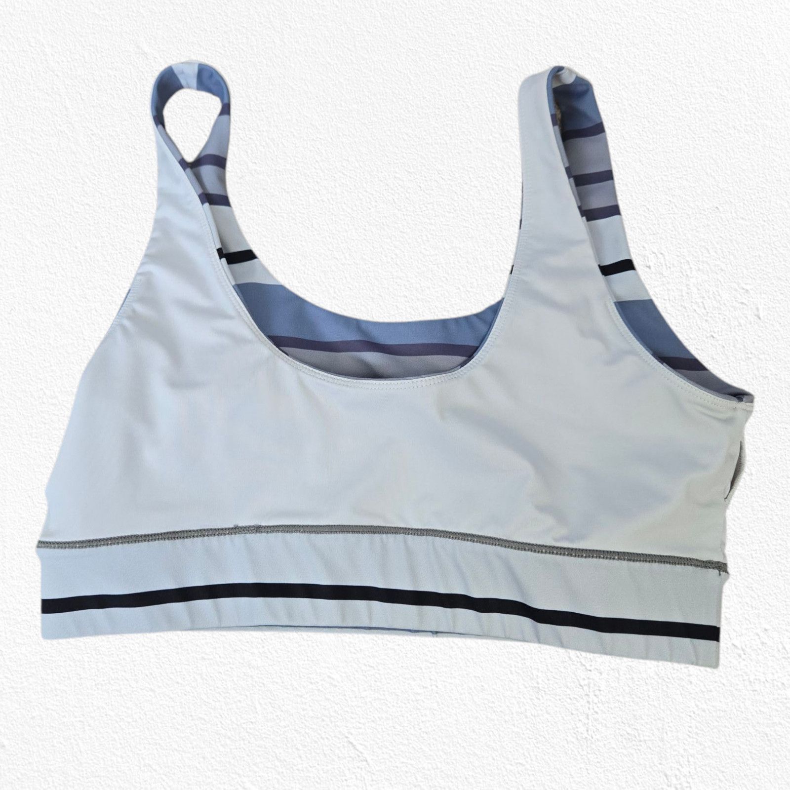 Other Purple White Striped Active Sports Bra Size Medium Size ONE SIZE - 5 Thumbnail