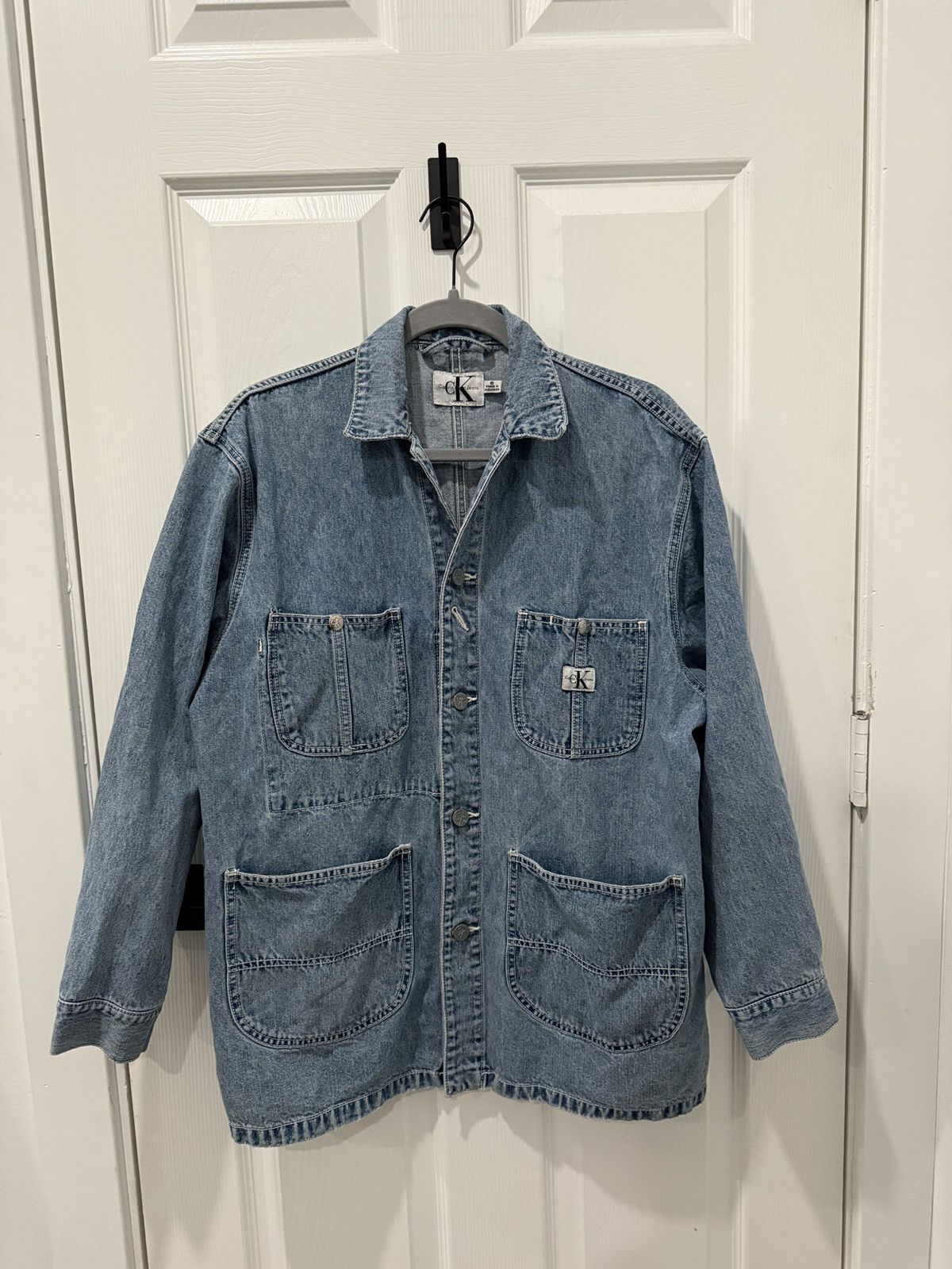 Vintage Vintage Calvin Klein Denim Chore Jacket Size US S / EU 44-46 / 1 - 1 Thumbnail