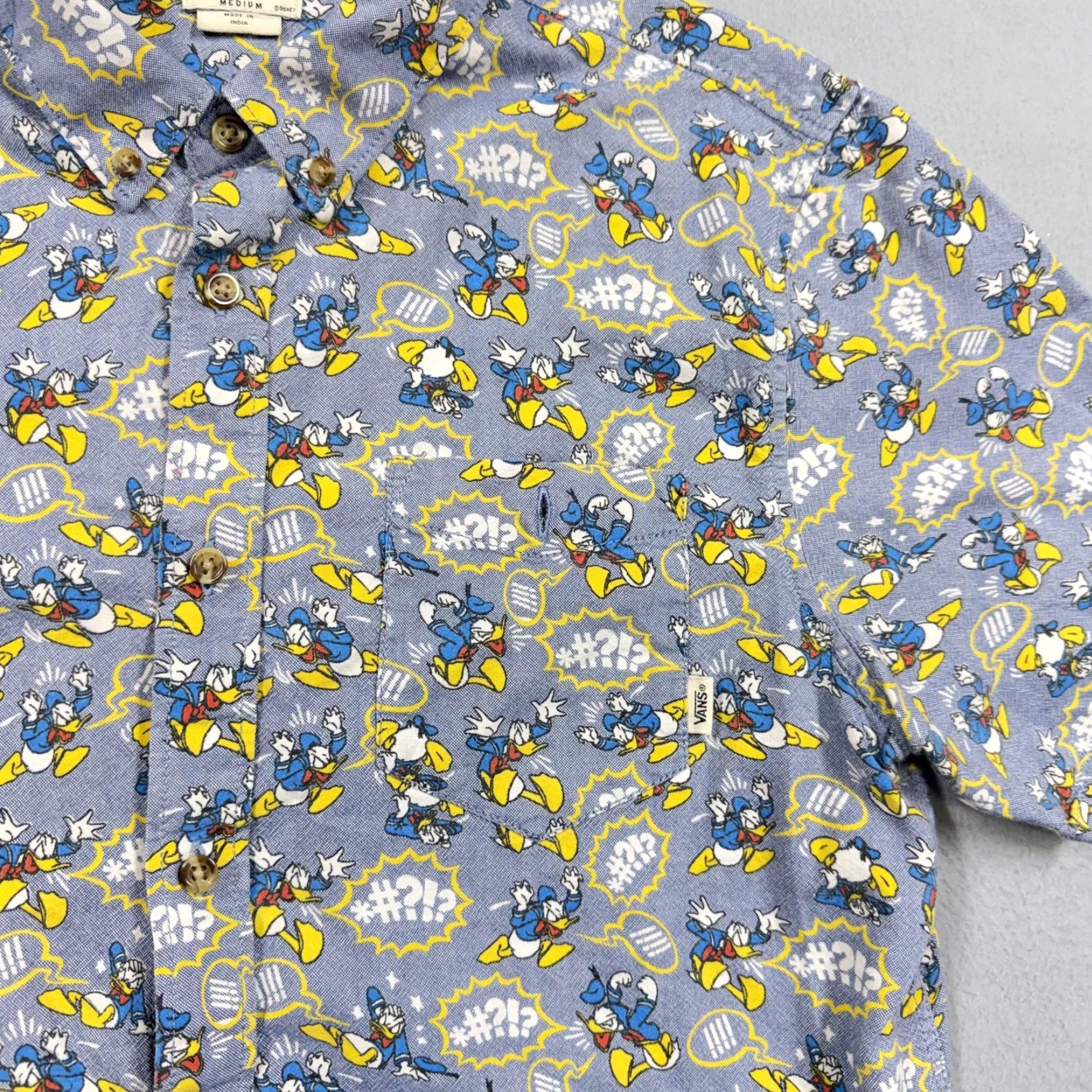 Vans Vans Shirt Mens Medium Blue Donald Duck Disney Print Short Sleeve Button Casual Size US M / EU 48-50 / 2 - 2 Thumbnail