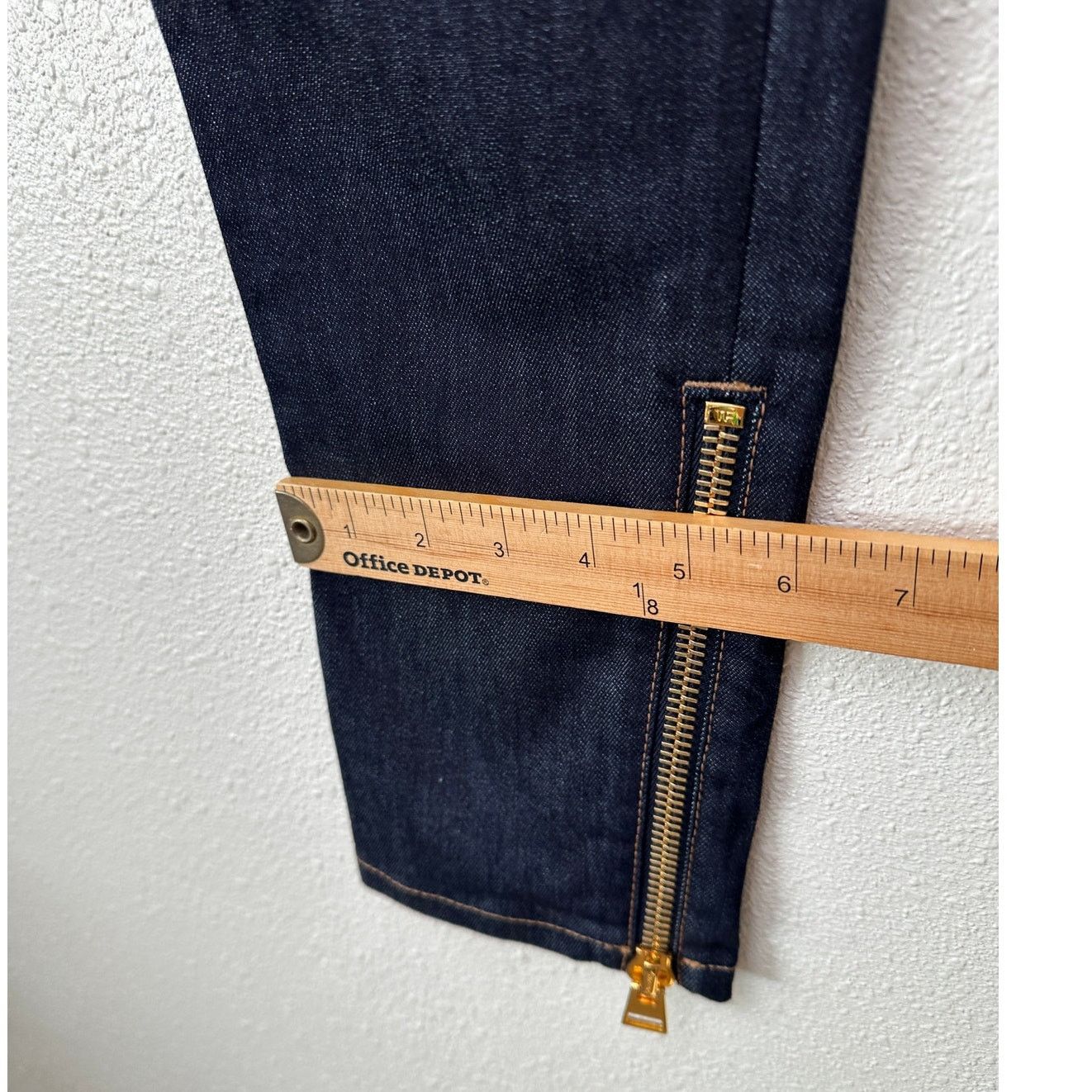 NWT Tom Ford Indigo Skinny Jeans 29 Low Rise Gold Zip Ankles