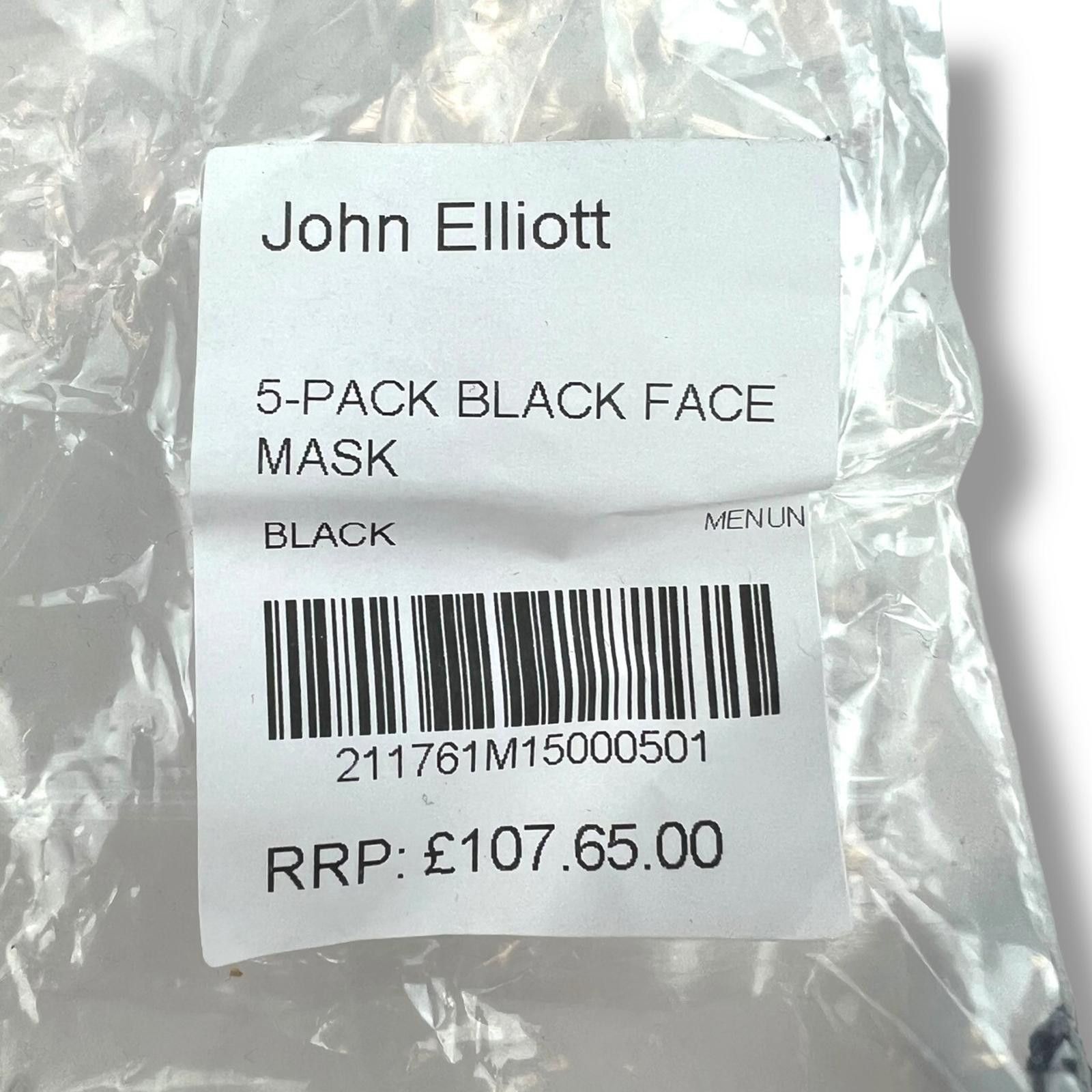 John Elliott John Elliot 5 Pack Black Face Masks Size ONE SIZE - 4 Thumbnail