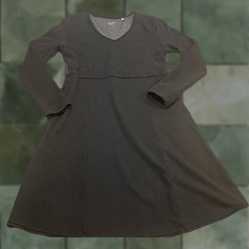Toad&Co VINTAGE Toad & Co Women Dress Long Sleeve Knee Length Fit & Flare Size Medium Dark Gray Size M / US 6-8 / IT 42-44 - 1 Thumbnail