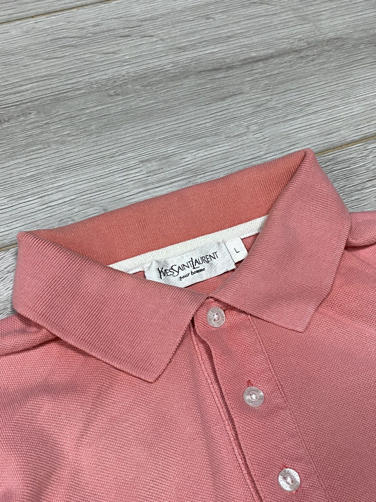 Yves Saint Laurent Yves Saint Laurent faded vintage YSL logo polo Size US L / EU 52-54 / 3 - 3 Thumbnail