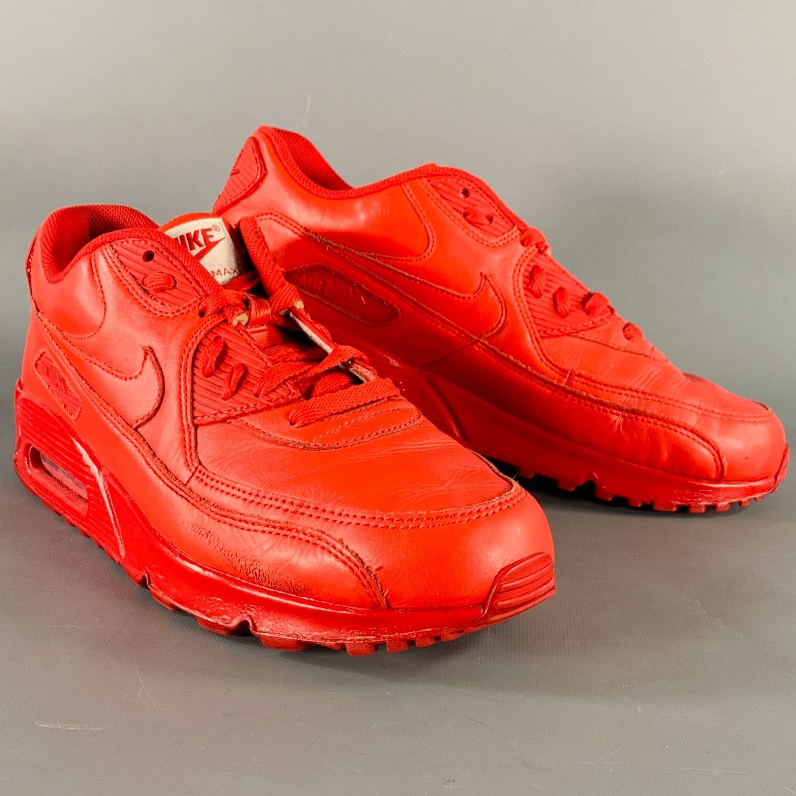 Nike NIKE AIR MAX Size 10 Red Leather Lace-Up Sneakers Size US 10 / EU 43 - 1 Thumbnail