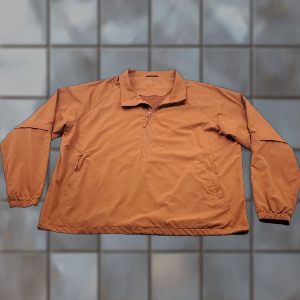 Vintage Cabela's Windcrest 1/2 Zip Pullover Jacket Mens 2XL Orange Zip Off Sleeves Windbreaker Solid Size US XXL / EU 58 / 5 - 1 Thumbnail