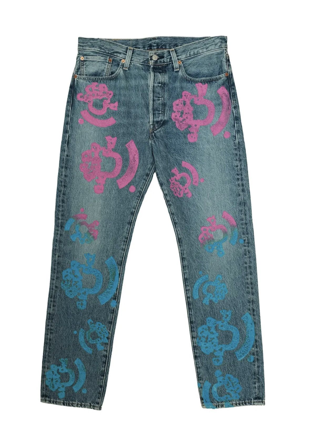 DENIM TEARS Denim Tears Bstroy Tears Lightwash Blue/Pink Jeans 30x32 Size US 30 / EU 46 - 1 Thumbnail