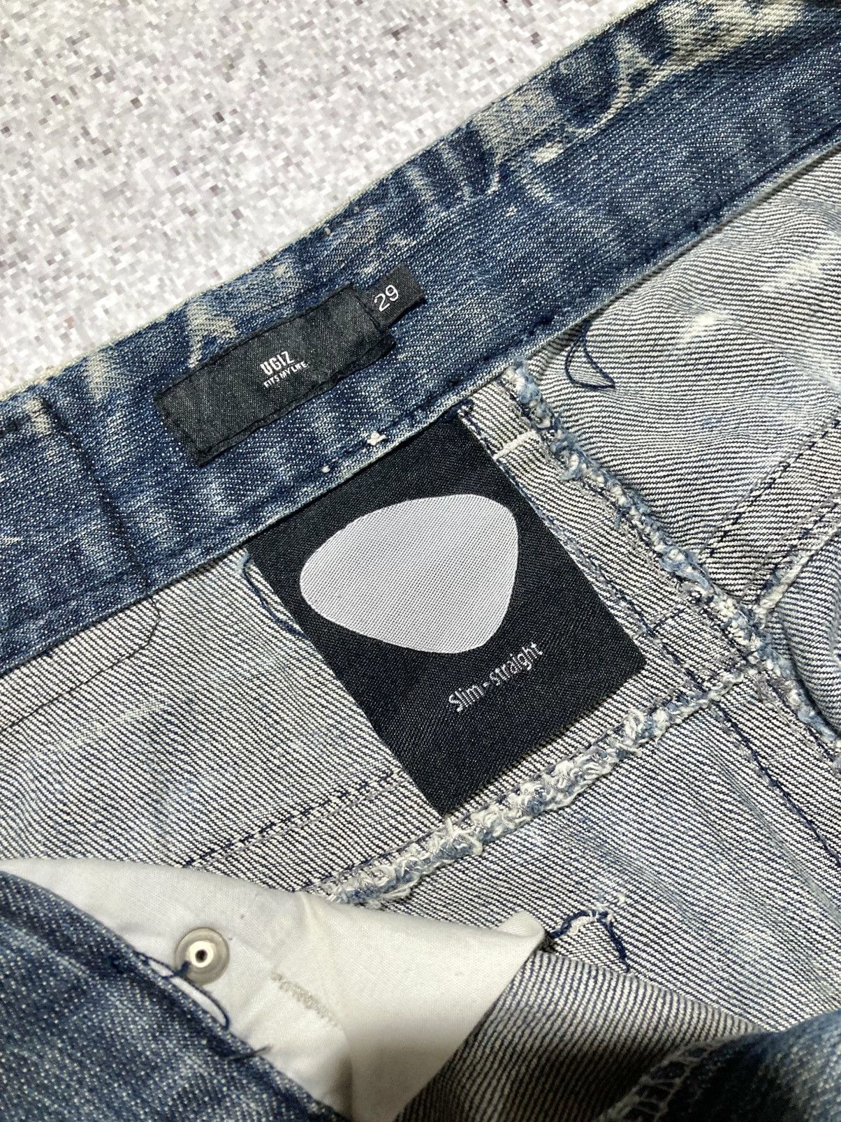 Japanese Brand 2000s Ugiz Distressed Ripped Acid Wash Denim Tornado Style Size US 29 - 17 Thumbnail