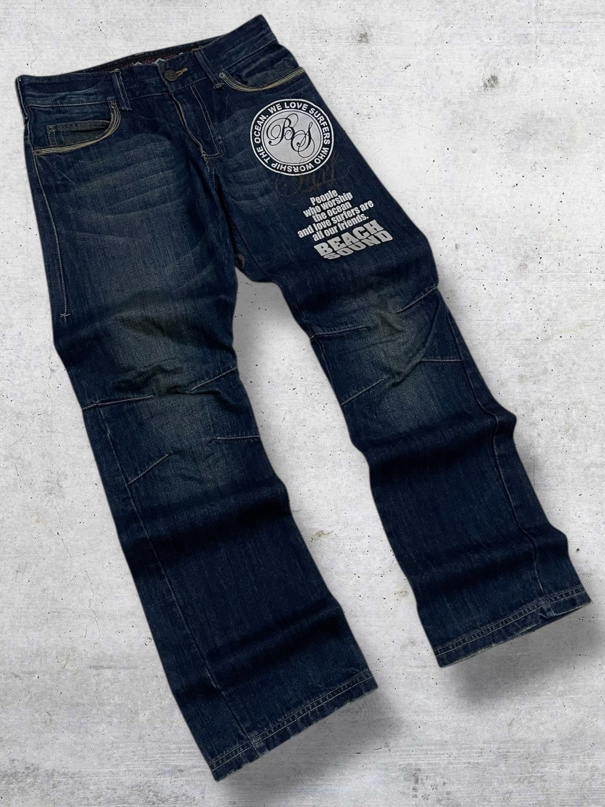 Japanese Brand VINTAGE BEACH SOUND 1990S JAPAN DESIGNER DAICOCK POEM JEANS Size US 30 / EU 46 - 2 Thumbnail