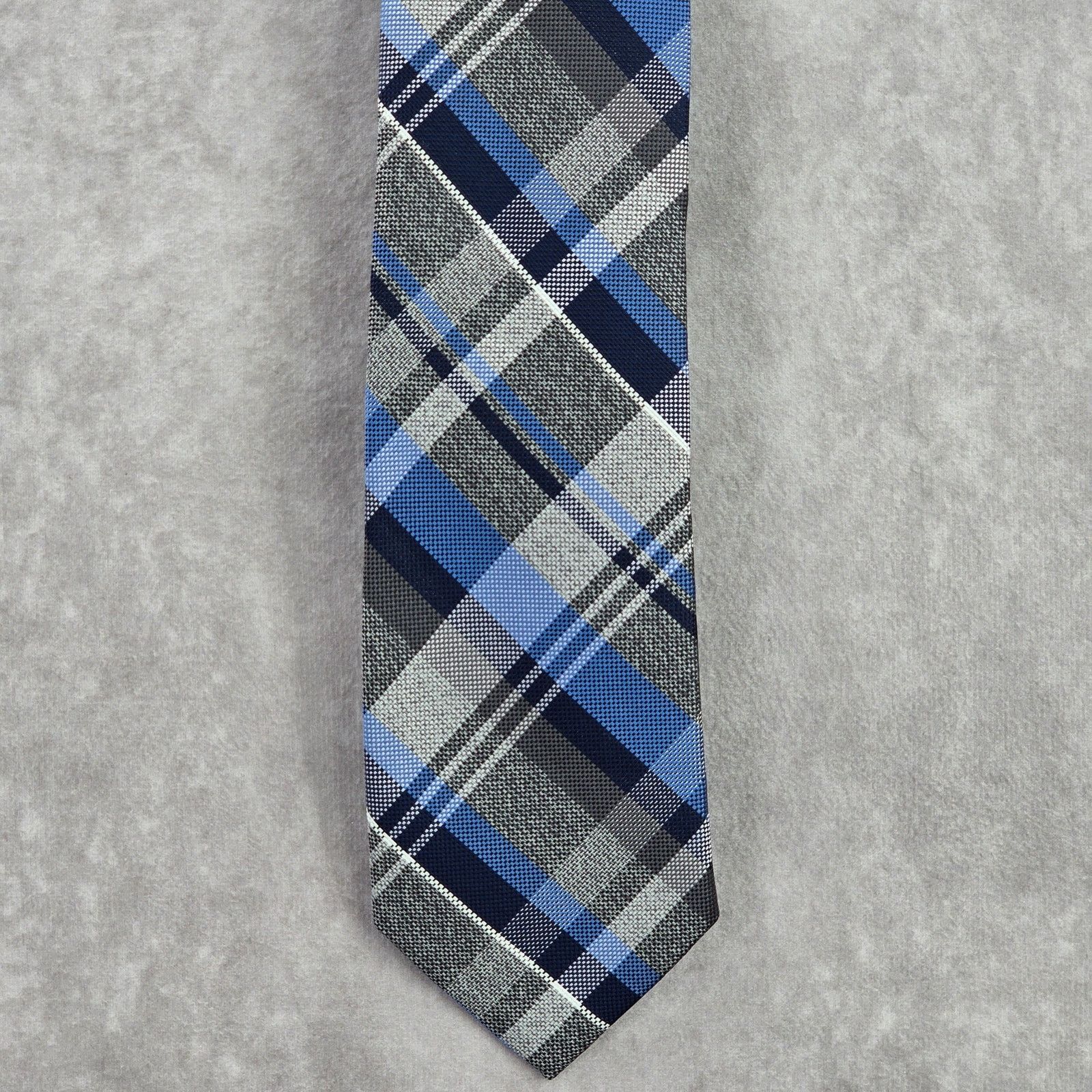 Other Bespoke Blue Plaid Tartan Stripe Executive Neck Tie Men's Size 30 - 1 Thumbnail
