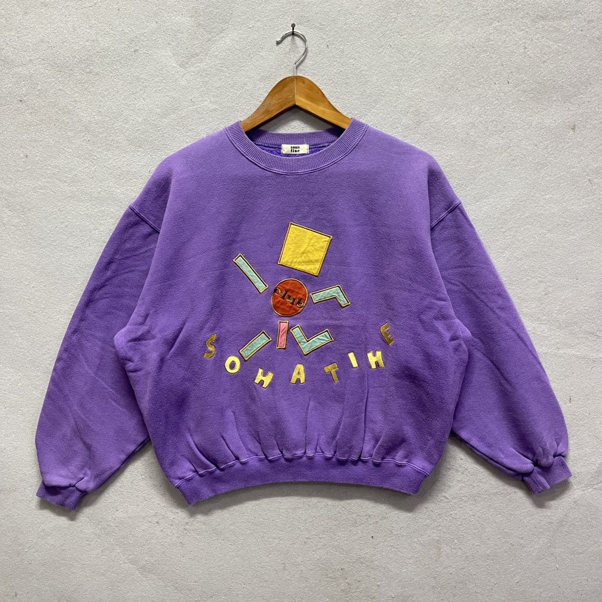 Japanese Brand Sona Time Japanese Graphic Sweatshirt – Purple Abstract Size US M / EU 48-50 / 2 - 1 Thumbnail