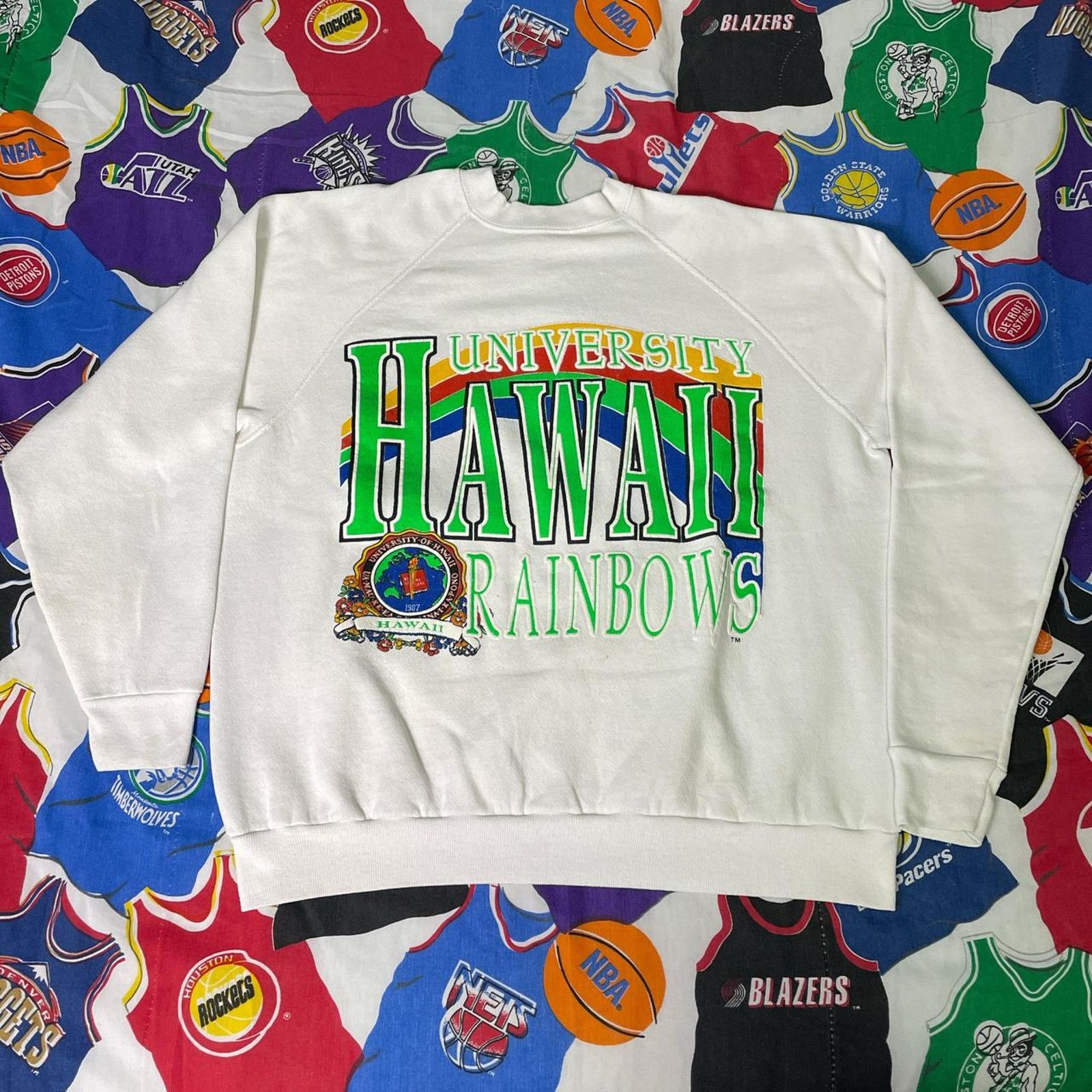 NCAA × Vintage Vintage 80s NCAA University of Hawaii Rainbows Crewneck Size US M / EU 48-50 / 2 - 1 Thumbnail