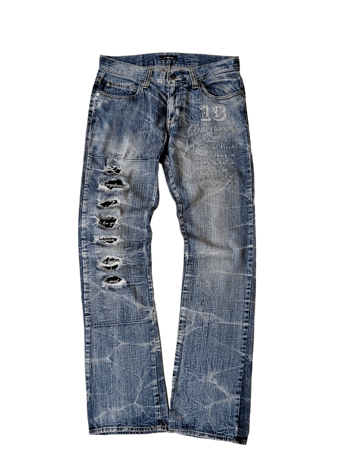 image of If Six Was Nine x Le Grande Bleu L G B Doublefocus Japanese Distressed Poem Flare Jeans in Blue Was