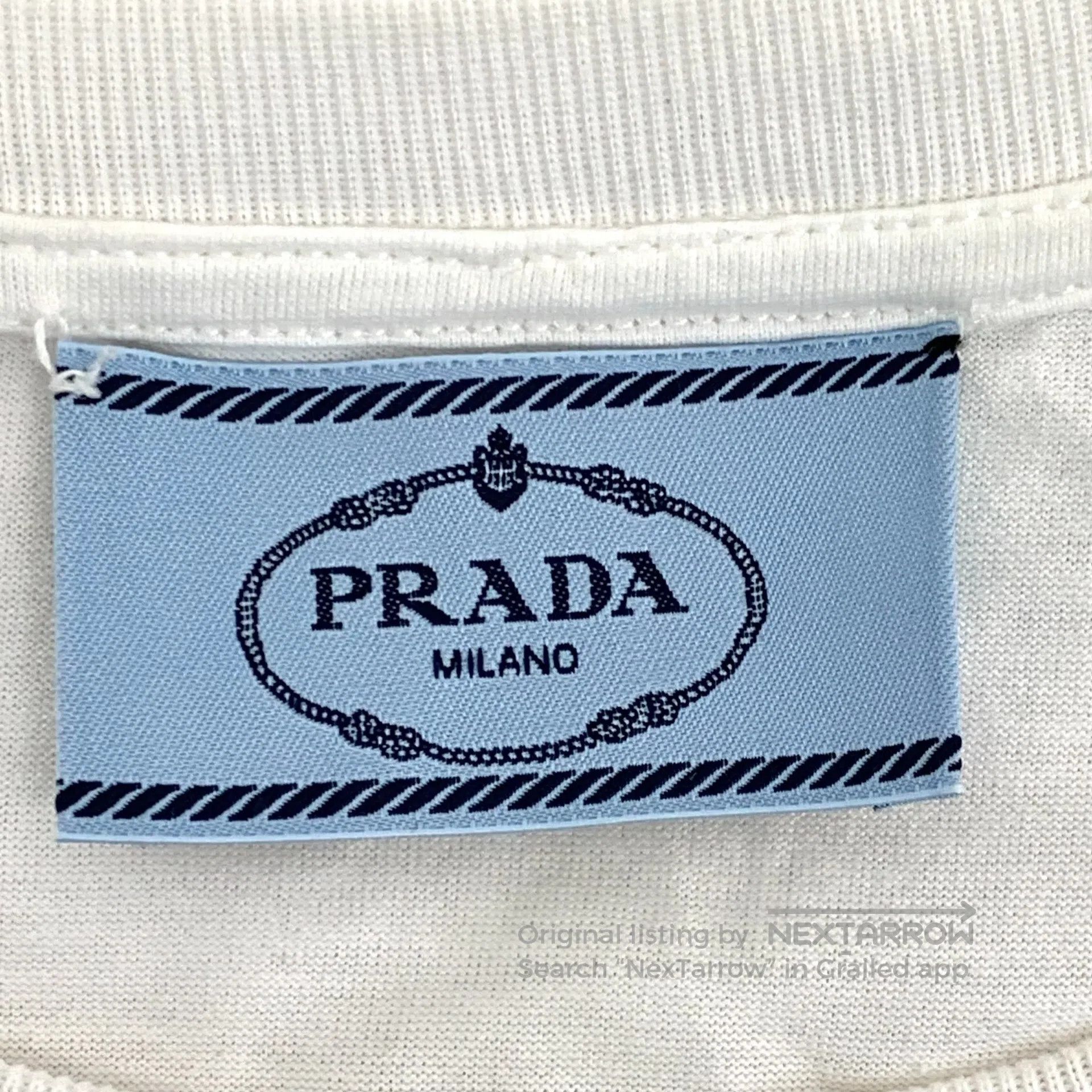 Prada Prada White pocket floral embroidery cotton crew neck shor Size US L / EU 52-54 / 3 - 6 Thumbnail