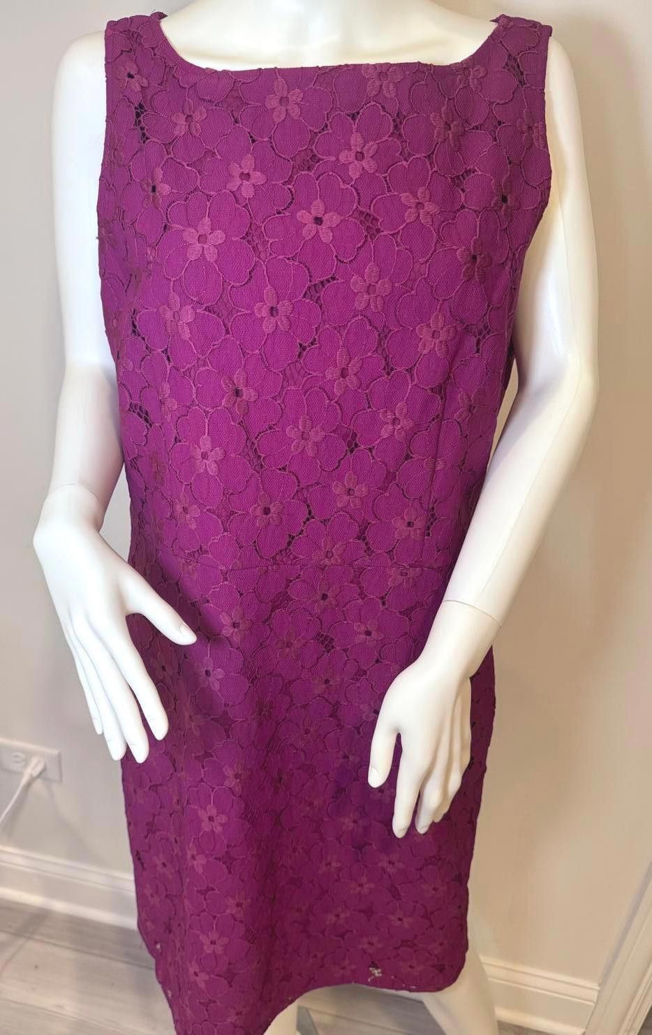 Ann Taylor Stylish ANN TAYLOR Floral Lace Dress - Size 16 - Purple | Grailed