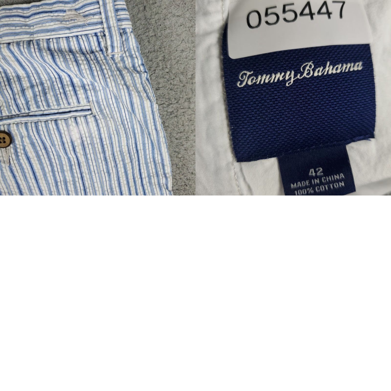 Tommy Bahama VINTAGE Tommy Bahama Shorts Men Size 42 Blue Striped Seersucker Flat Front Chino Size US 42 / EU 58 - 8 Thumbnail