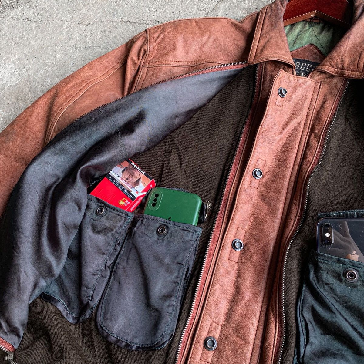 Genuine Leather Vtg 90's Gacca Tactical Pocket Leather Mens Jacket Size US M / EU 48-50 / 2 - 4 Thumbnail