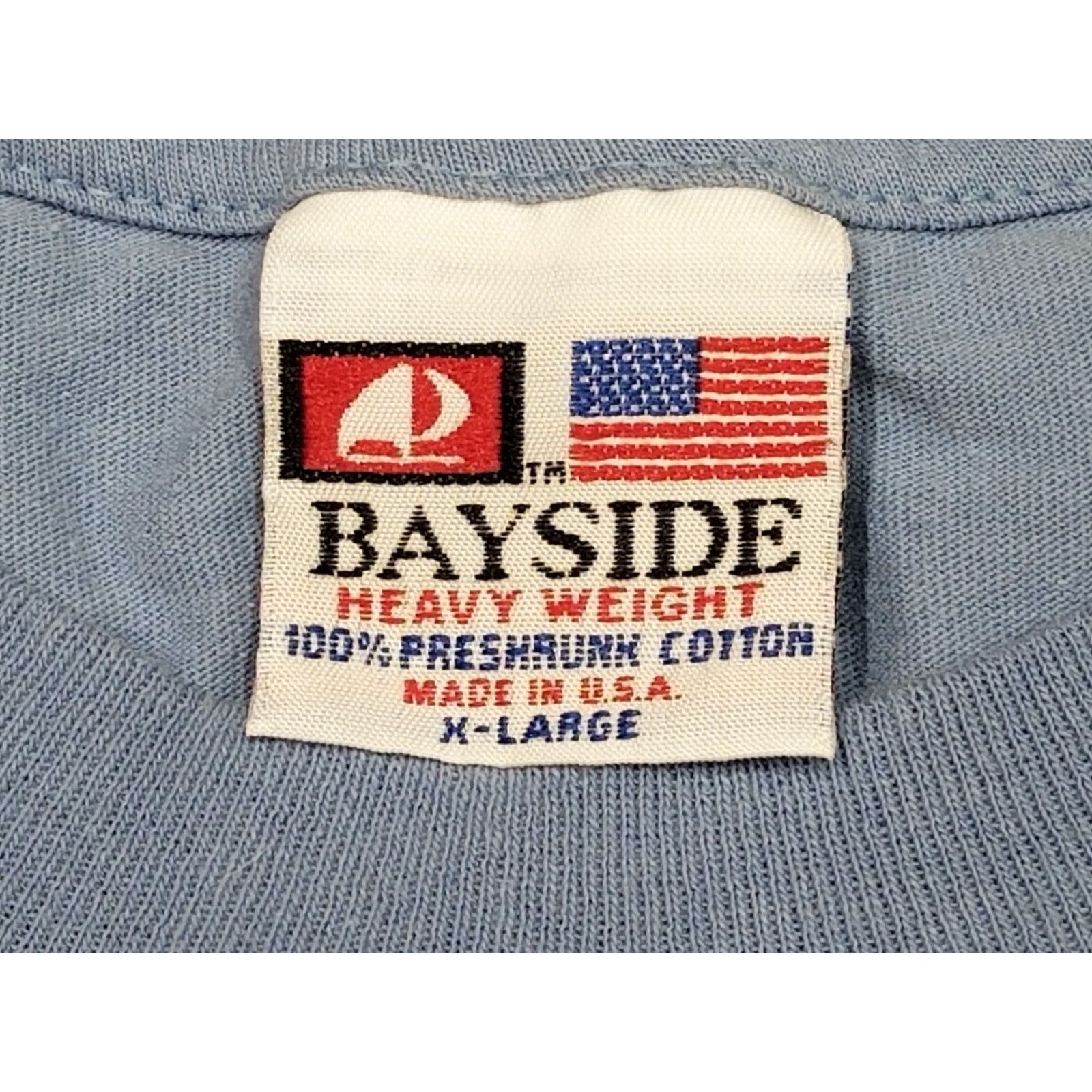 Vintage VINTAGE Bayside T-Shirt Mens XL Blue Crewneck Casual Preshrunk USA Shirt Size US XL / EU 56 / 4 - 4 Thumbnail