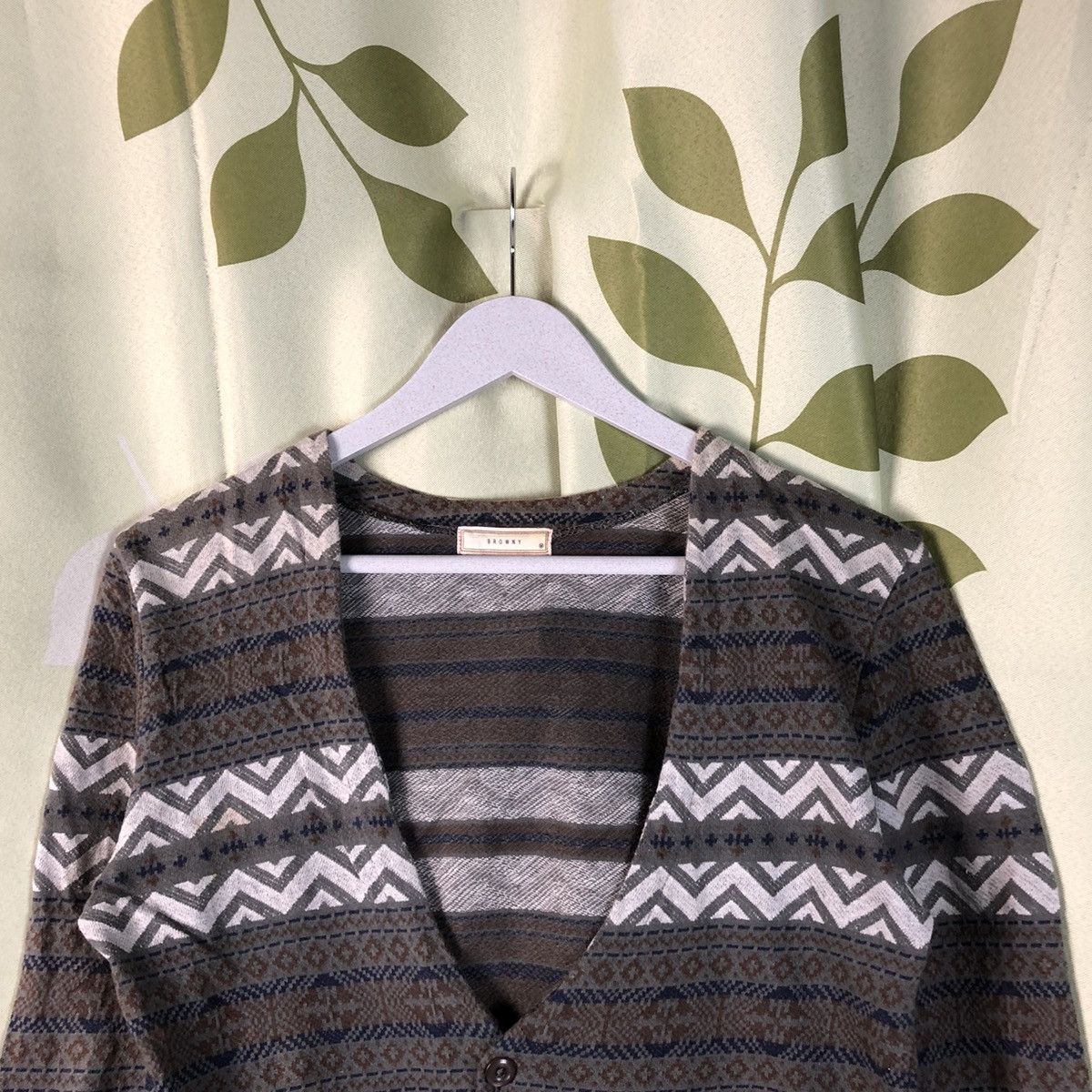 Homespun Knitwear × Japanese Brand Browny grey art vintage design Cardigan knitwear #7417 Size M / US 6-8 / IT 42-44 - 4 Thumbnail