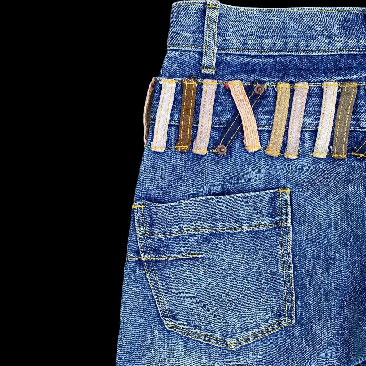 Japanese Brand × Vintage DOUBLE WAIST BREATH MINT DISTRESSED BONDAGE DENIM PANTS Size US 31 - 10 Thumbnail