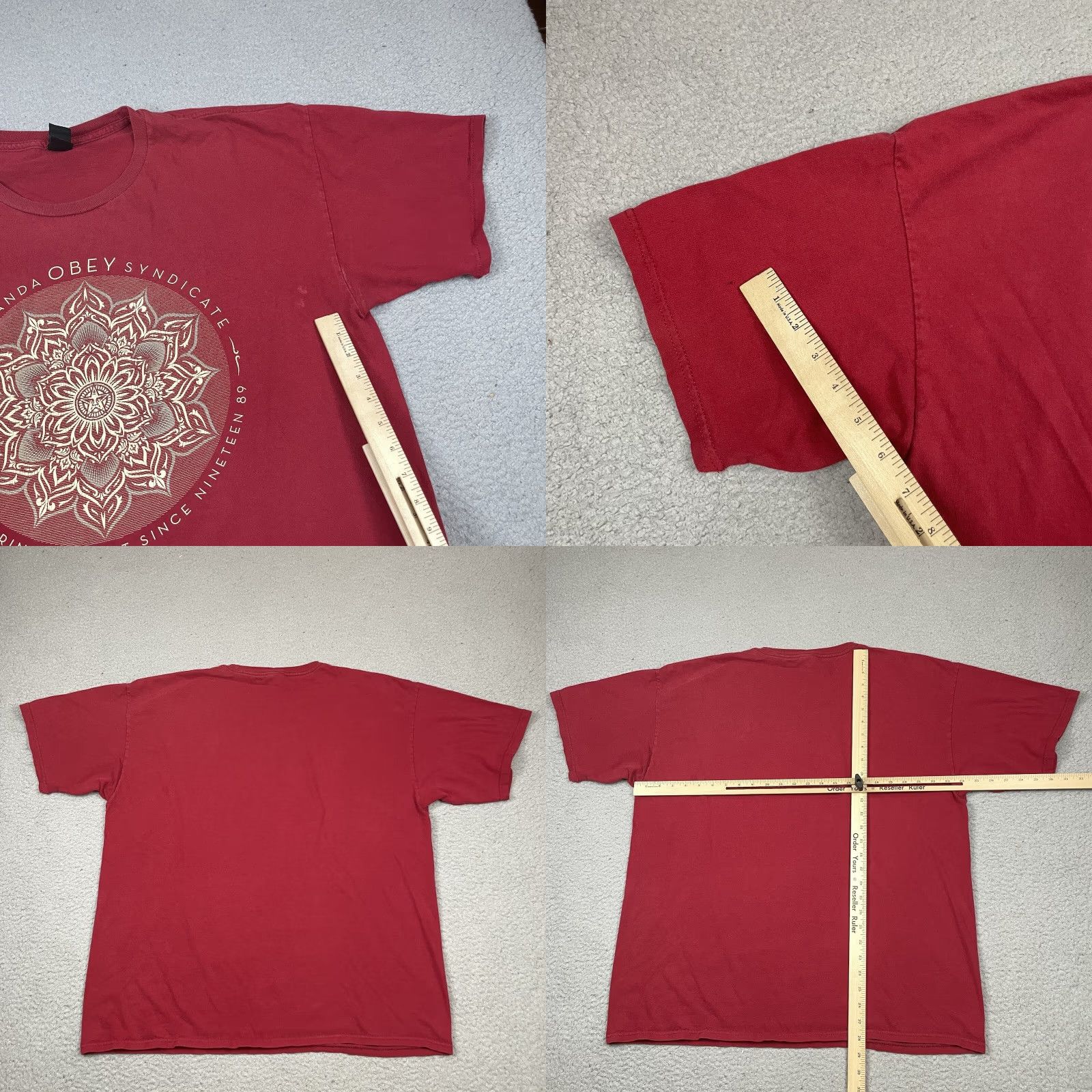 Obey VINTAGE OBEY T SHIRT Adult XL Red Graphic Print Crew Neck Short Sleeve Men Art Rare 90s Y2K Fairy Mandala Tee Sheapard Fairy Size US XL / EU 56 / 4 - 8 Thumbnail