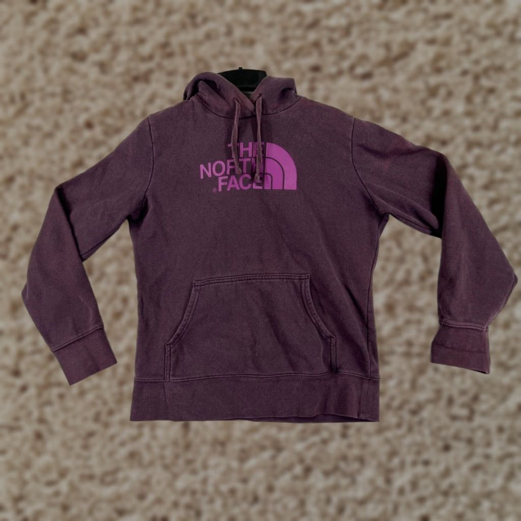 The North Face The North Face Sweater Womens Medium Burgundy Hoodie Cotton Blend Pocket READ Size M / US 6-8 / IT 42-44 - 1 Thumbnail