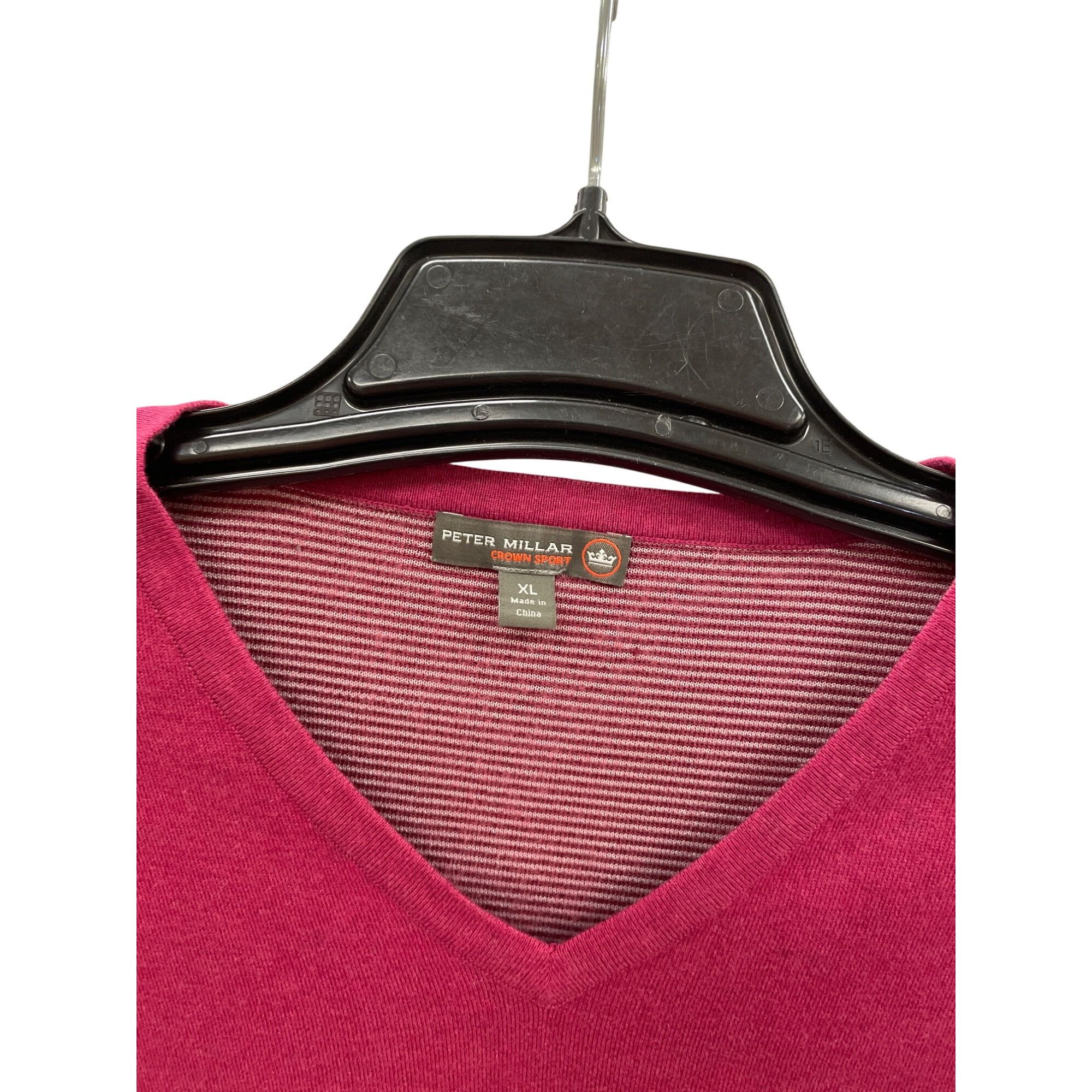 Peter Millar Peter Millar Crown Sport Mens Red V-Neck Sweater Size XL SKU Size US XL / EU 56 / 4 - 2 Thumbnail