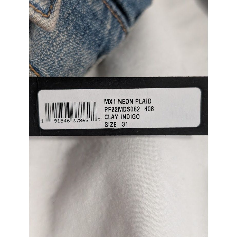 Amiri o1rshd1 MX1 Neon Plaid in Clay Indigo Size US 31 - 22 Thumbnail