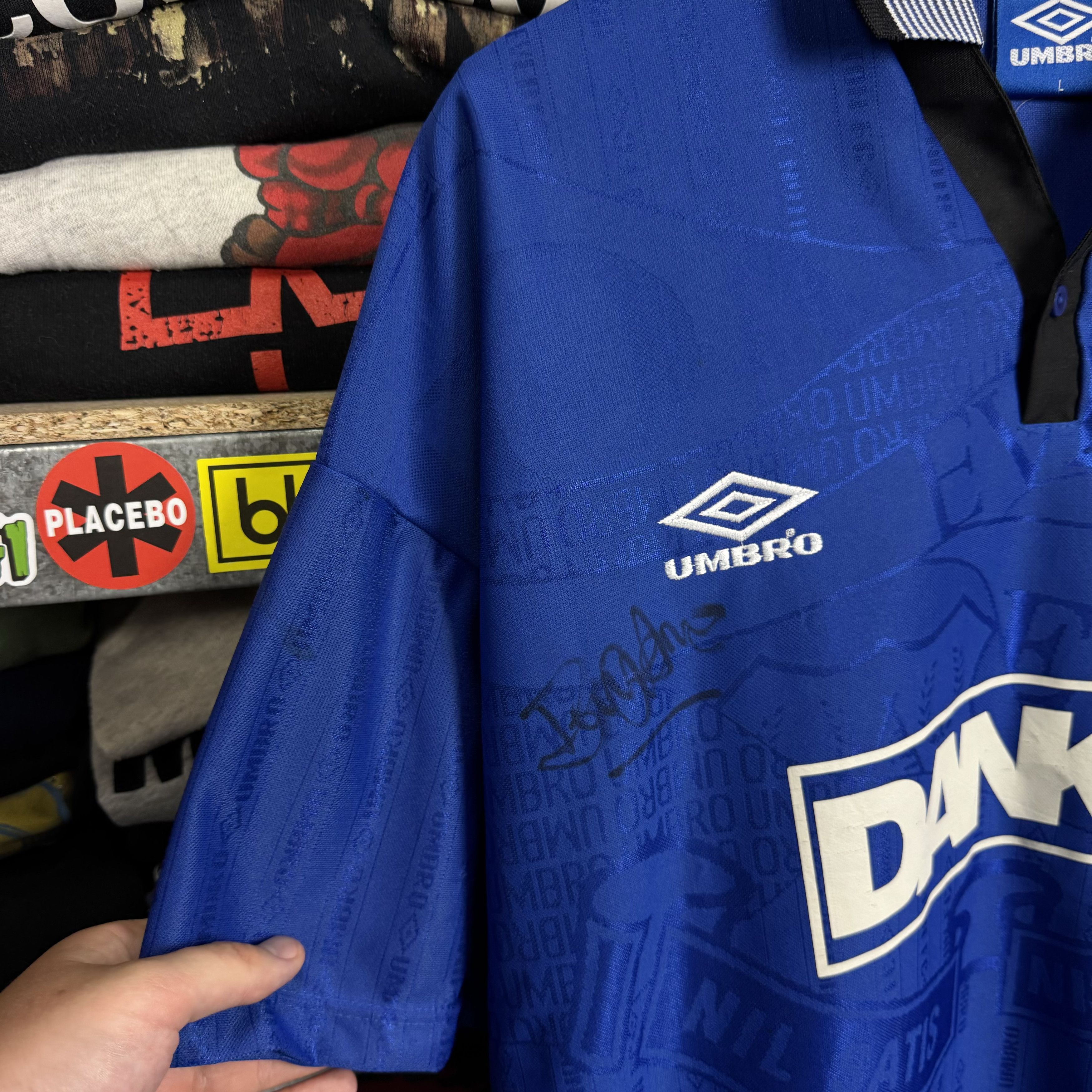 Umbro 1995-97 UMBRO EVERTON #17 KANCHELSKIS HOME SOCCER SHIRT Size US L / EU 52-54 / 3 - 8 Thumbnail
