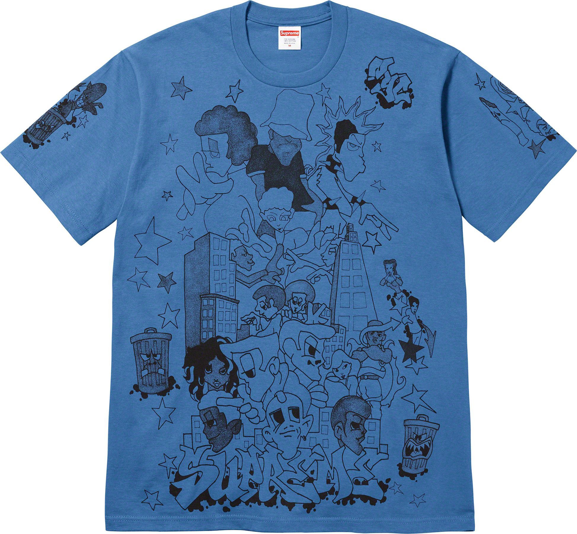 image of Supreme Downtown Tee in Blue, Men's (Size 2XL)