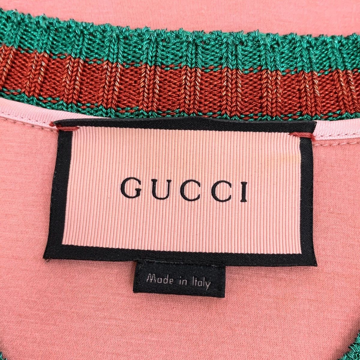 Gucci Gucci Pink Letter Embroidered Long Sleeve Knit Sweater K26WX Size S / US 4 / IT 40 - 5 Thumbnail