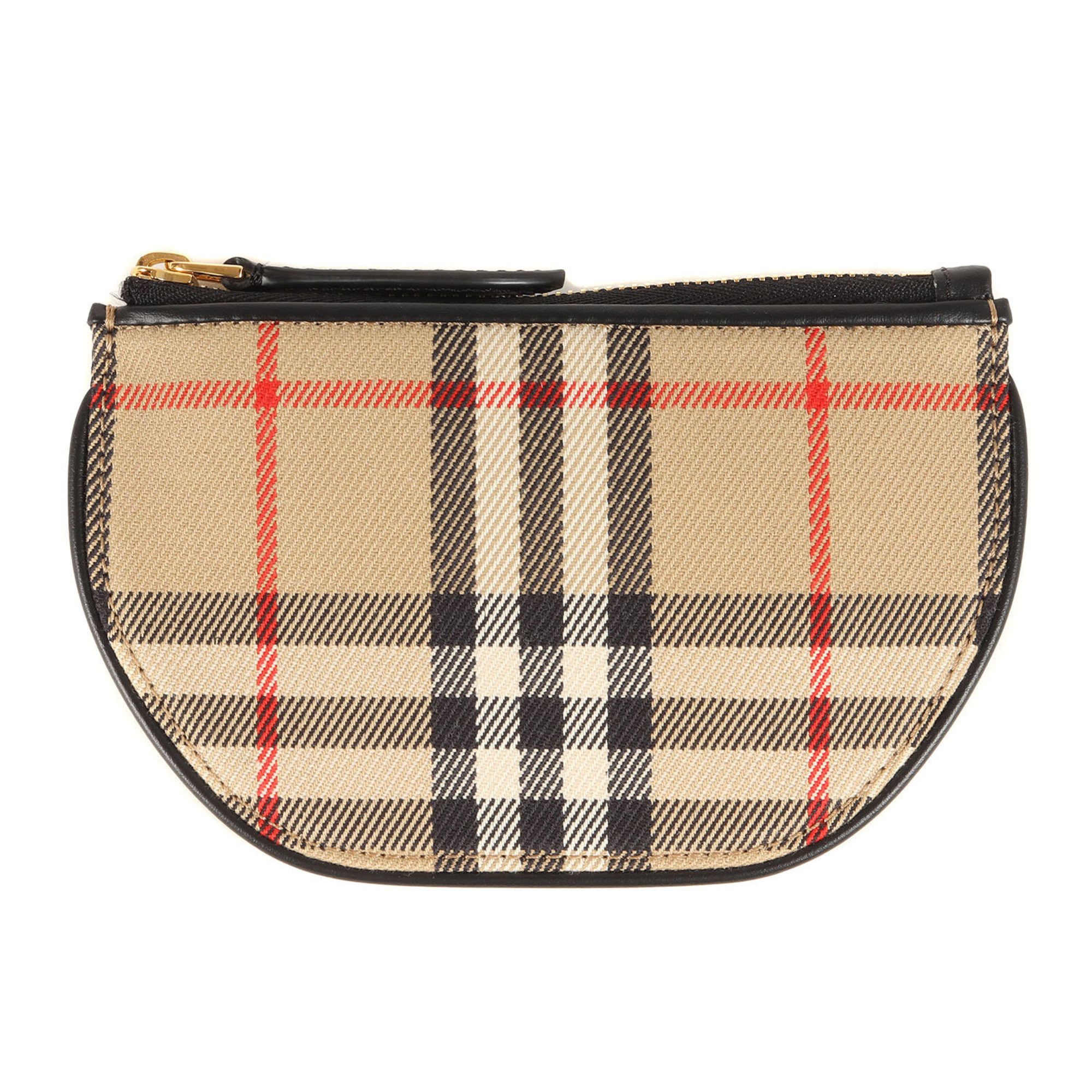 image of Burberry Nova Check Coin Case Purse Wallet Beige, Women's