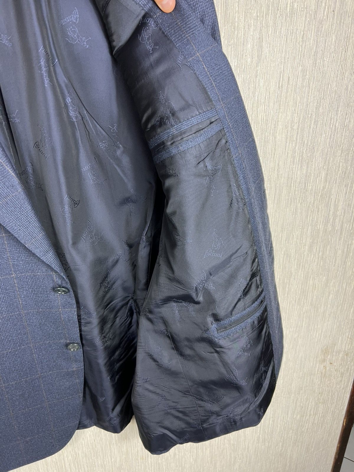 Brioni Brioni per Arabelli wool checked navy blazer jacket luxury Size 54R - 12 Thumbnail