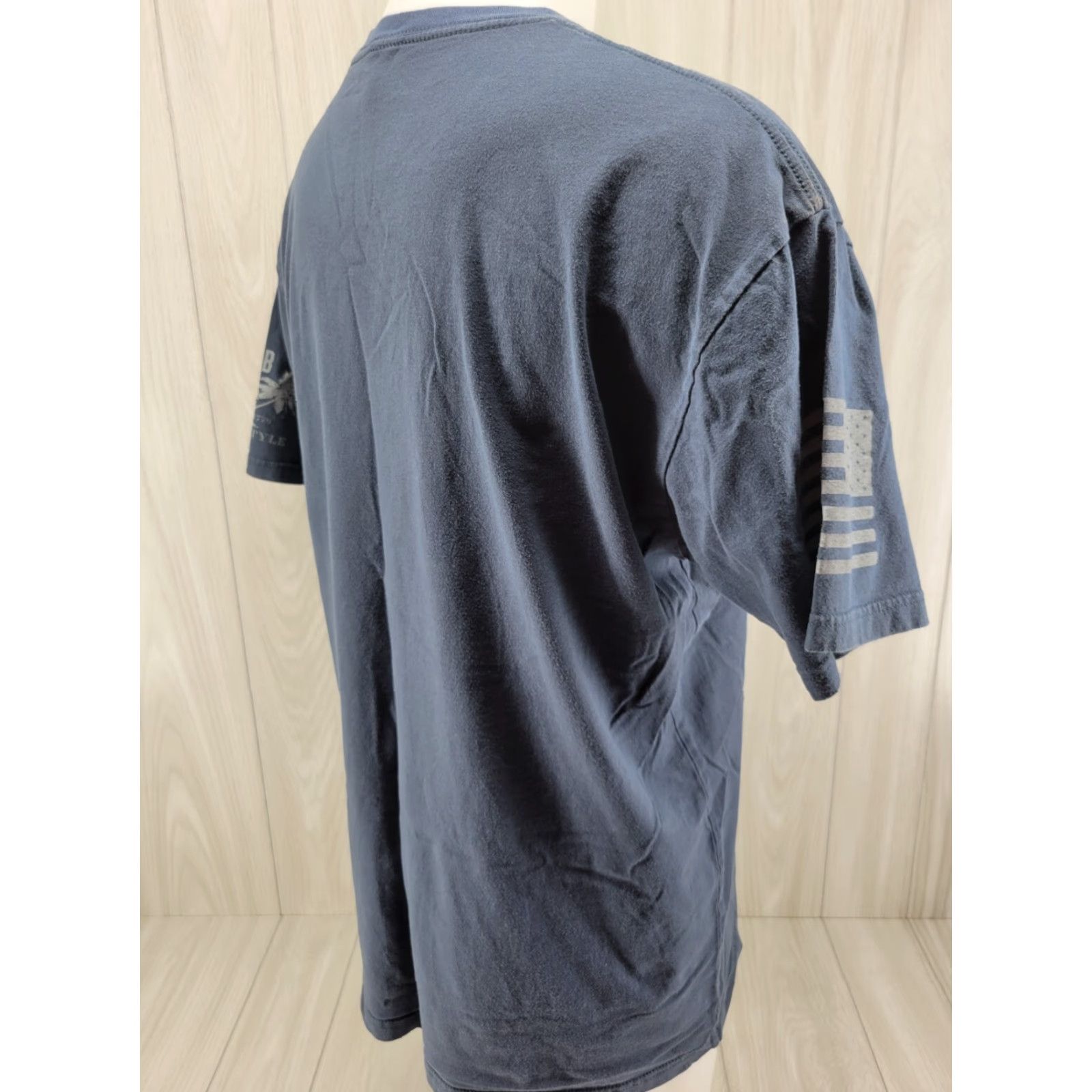 Vintage Grunt Style T Shirt Mens 2XL Blue LIBERTY THROUGHOUT Graphic Army Military Size US XXL / EU 58 / 5 - 4 Thumbnail