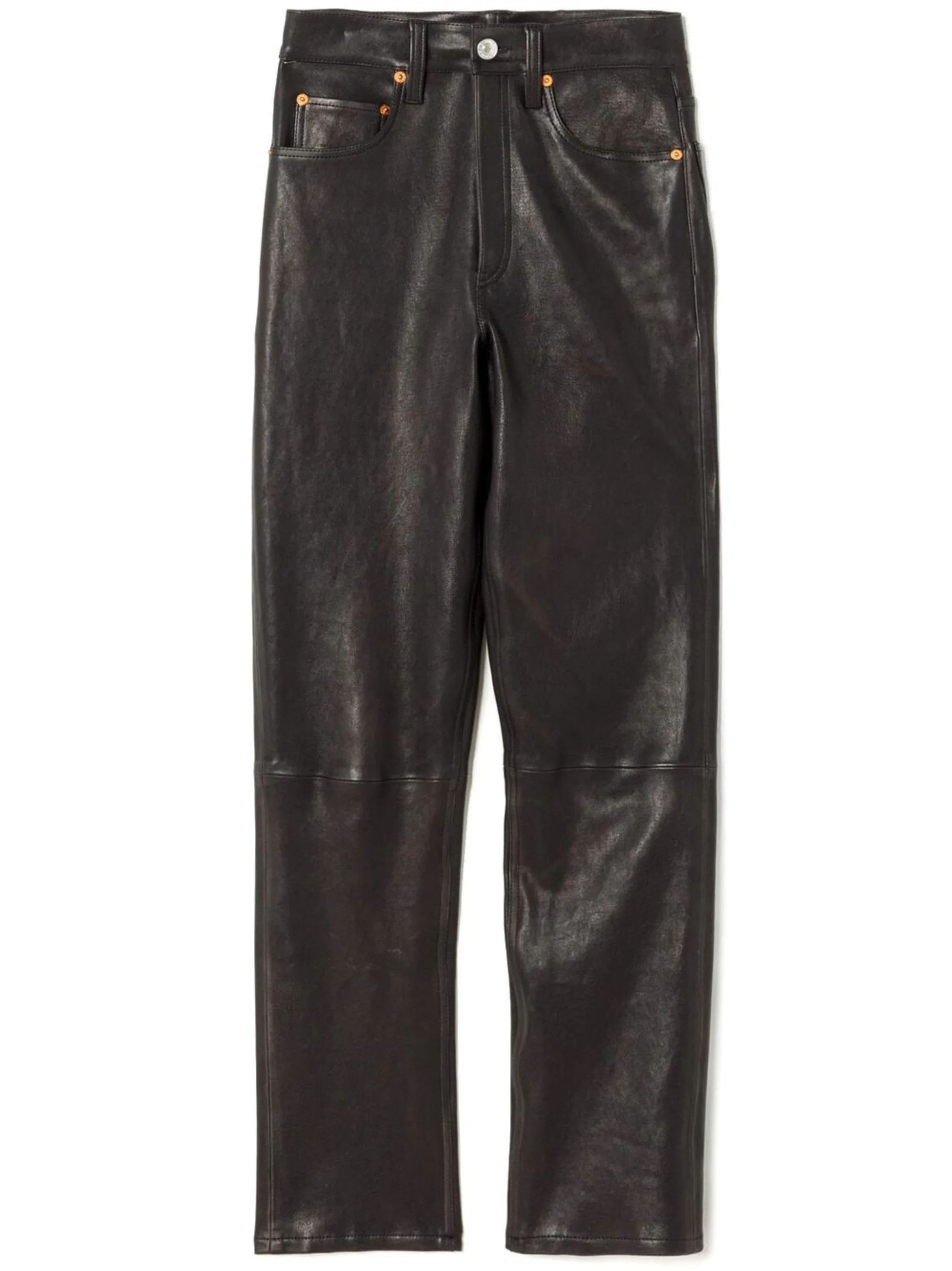 RE/DONE o1mle0524 Leather Trousers in Black Size 29" - 1 Thumbnail