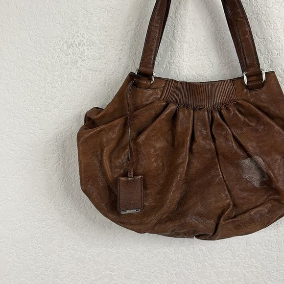 Jil Sander JIL SANDER Vintage Tan Leather Pleated Shoulder Bag Size ONE SIZE - 4 Thumbnail