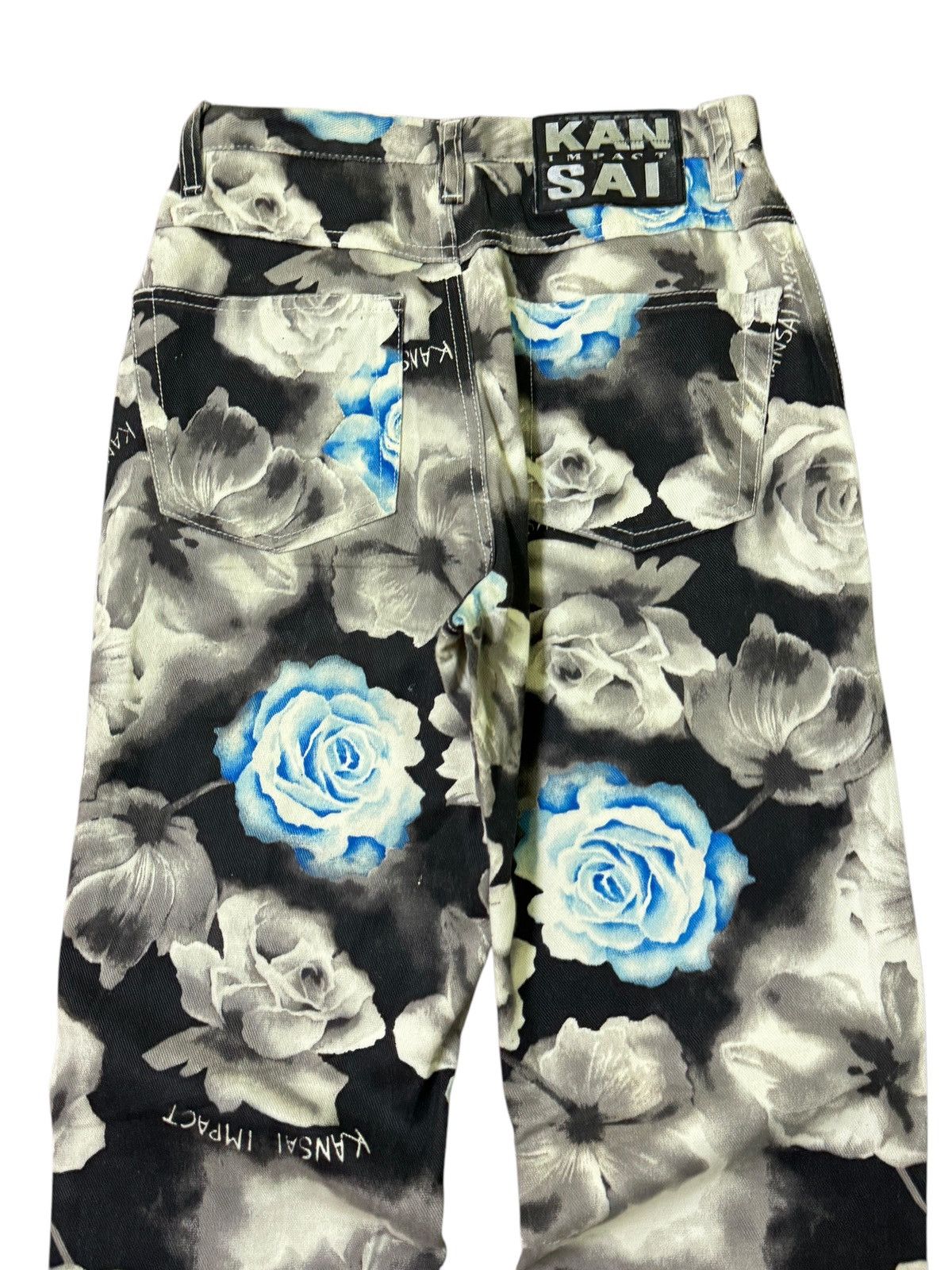 Japanese Brand FLARED KANSAI IMPACT FLOWER FULL PRINTED BOOT CUT PANT Size 24" / US 00 / IT 34 - 10 Thumbnail