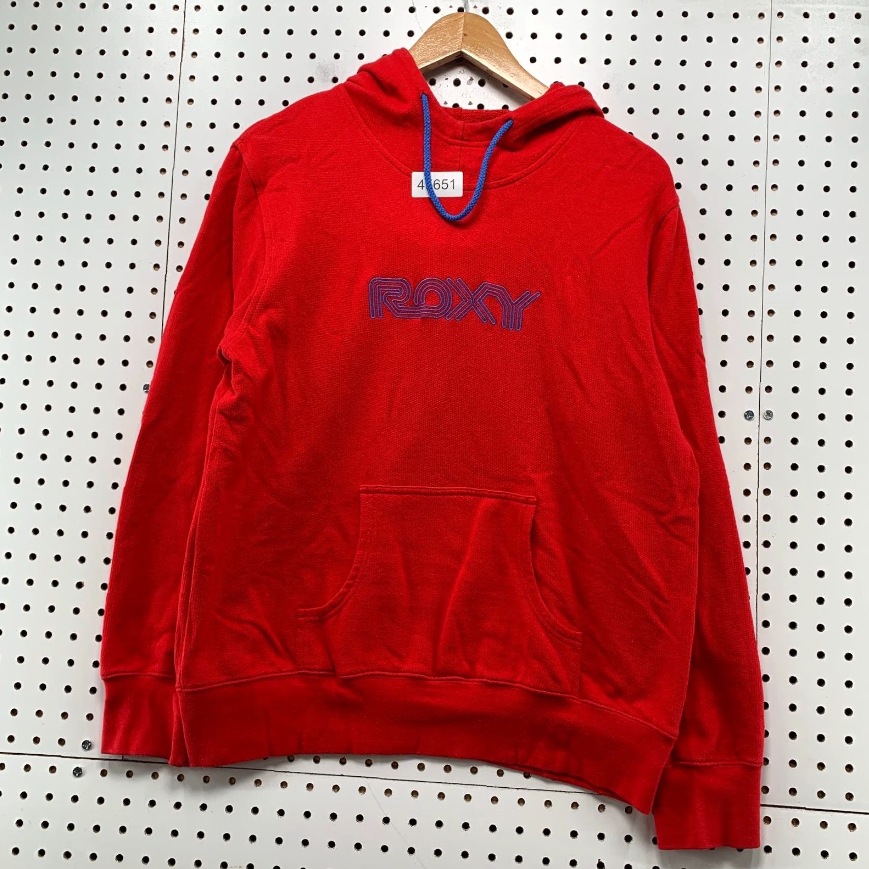 Vintage ROXY Hoodie Women Medium Red Surf Hooded Fleece Pullover Sweatshirt Size M / US 6-8 / IT 42-44 - 2 Thumbnail