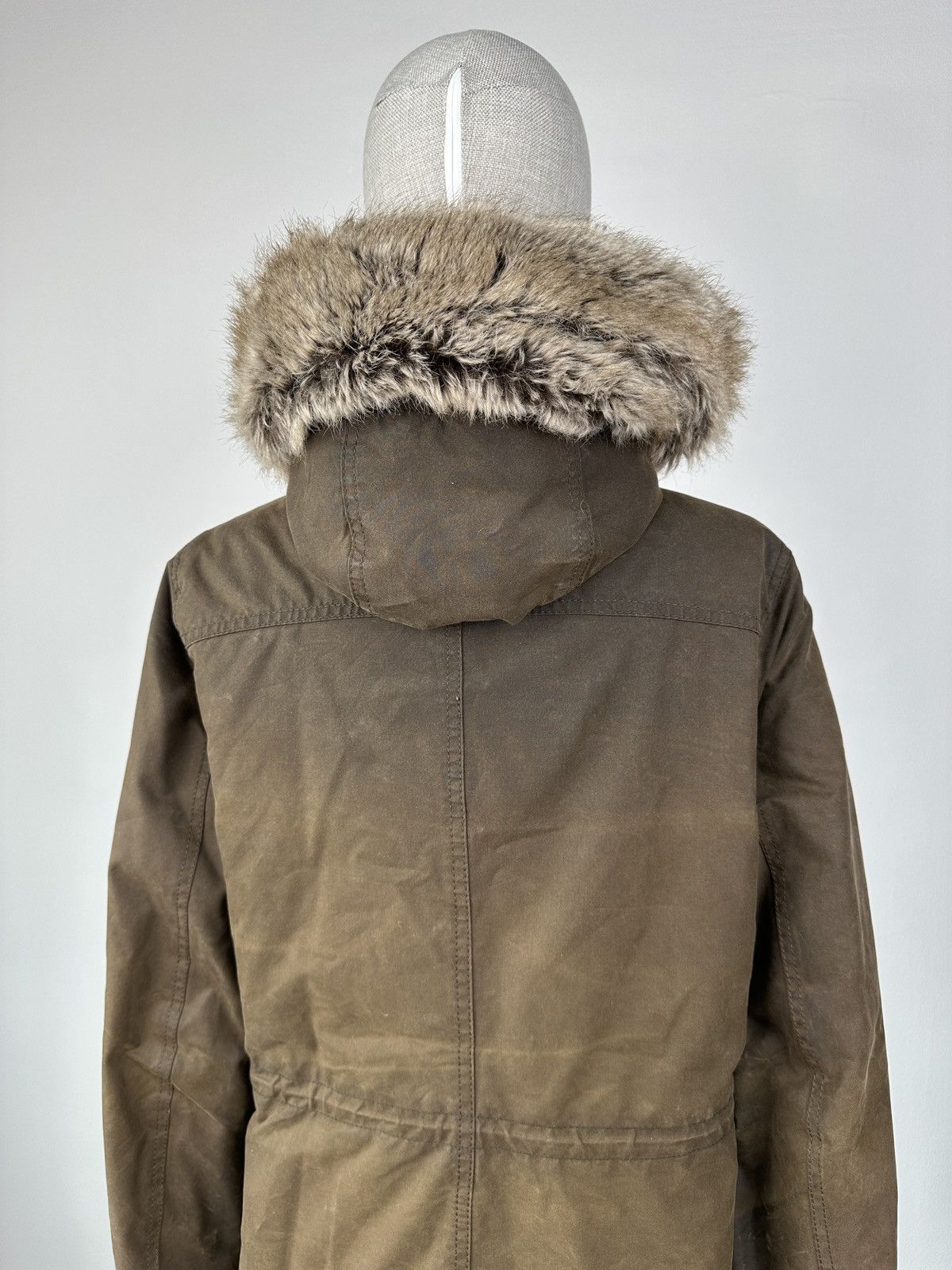 Barbour BARBOUR KELSALL Wax Parka Jacket Fur Hood Women’s Coat Size M / US 6-8 / IT 42-44 - 15 Thumbnail
