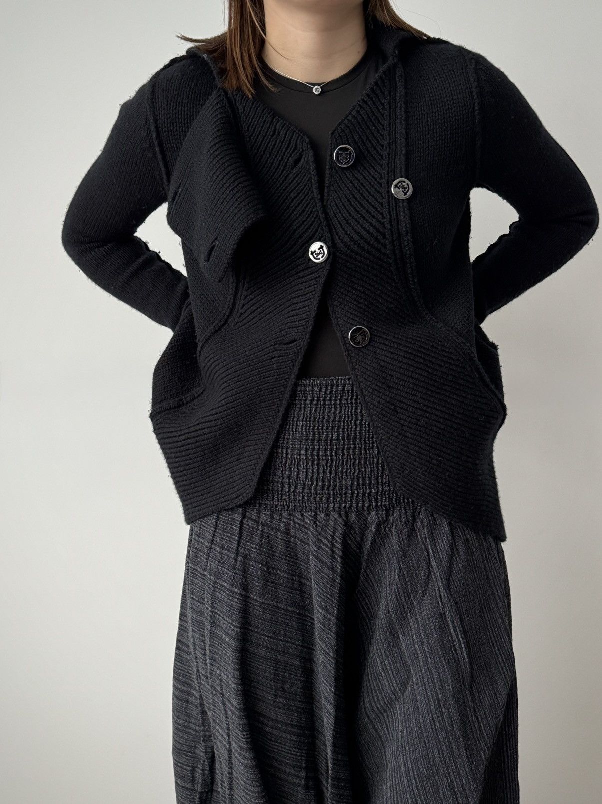 Marithe + Francois Girbaud Women's Marithe Francois Girbaud Black Wool Knit Sweater Size M / US 6-8 / IT 42-44 - 1 Thumbnail