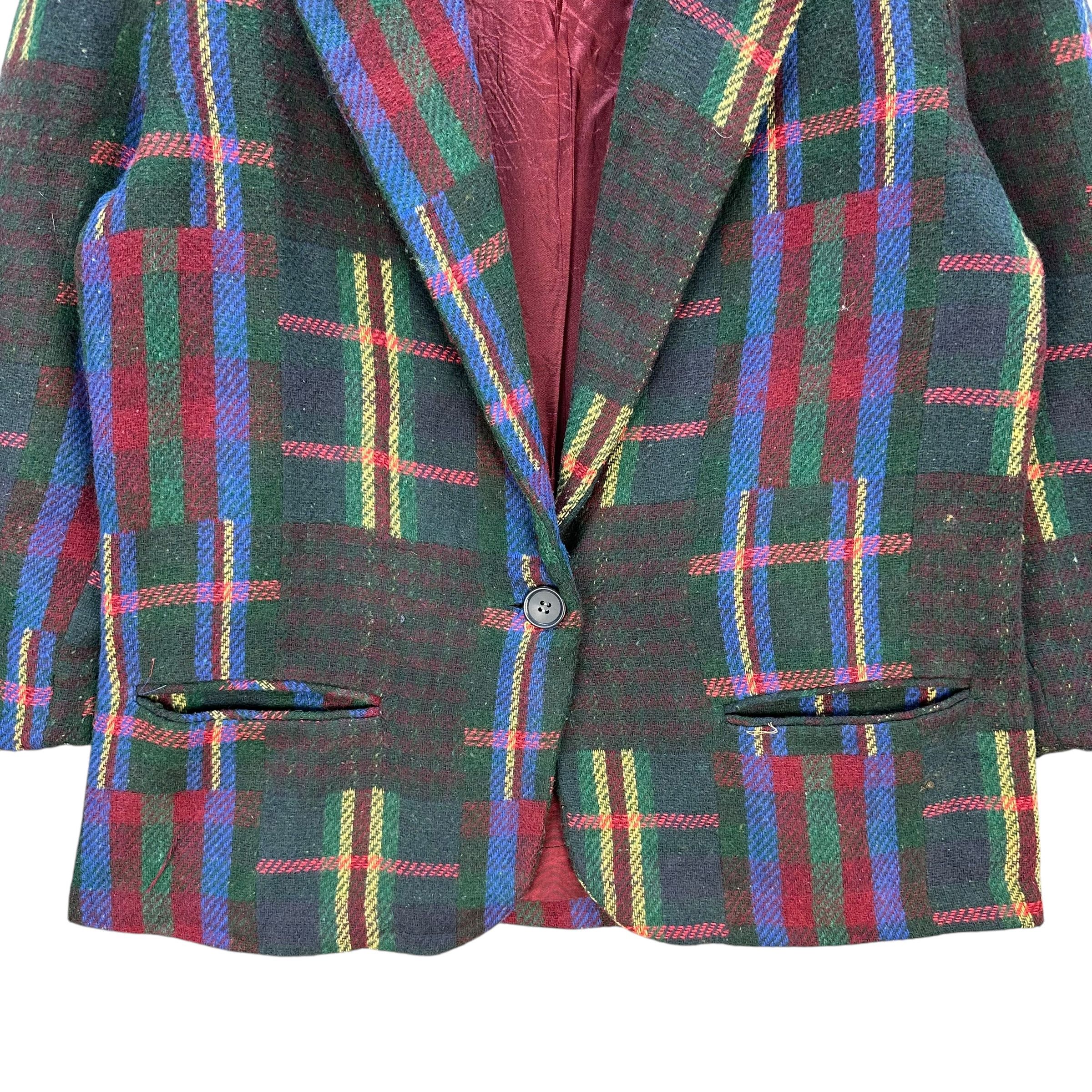 Casablanca Vintage CASABLANCA Single Button Checked Blazer #A74-1798 Size L / US 10 / IT 46 - 3 Thumbnail