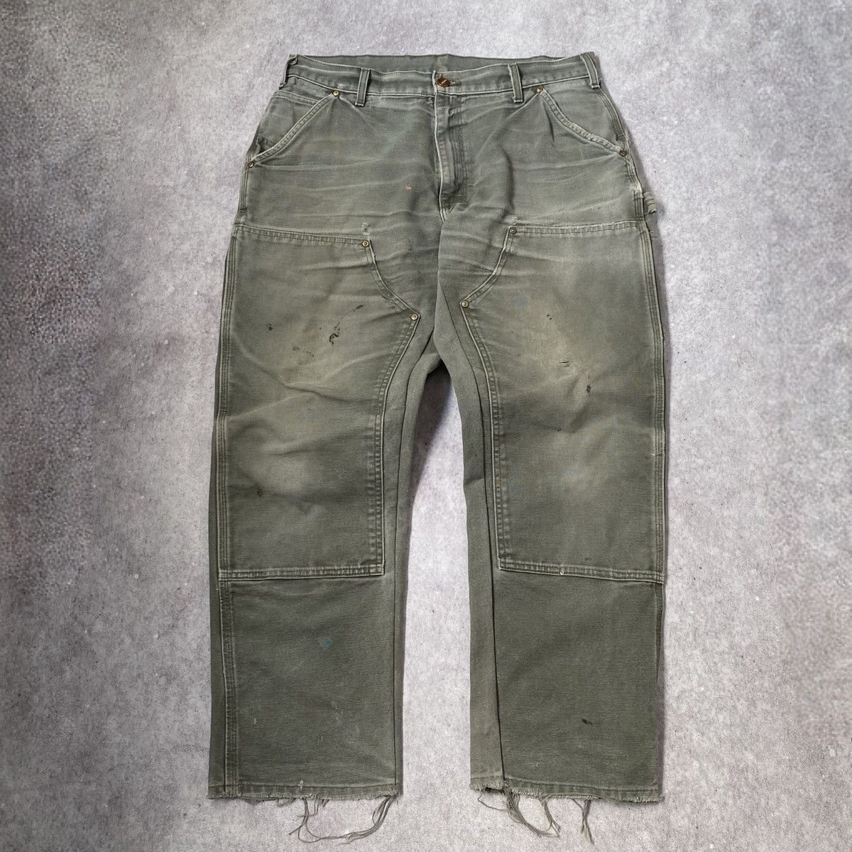 Vintage Faded MOS Green Painters Carhartt Double Knee Pants | Grailed