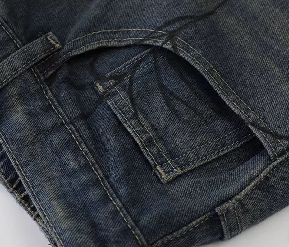 Japanese Brand × Vintage Y2k Spider Cobweb Printed Shorts Denim Size US 32 / EU 48 - 4 Thumbnail