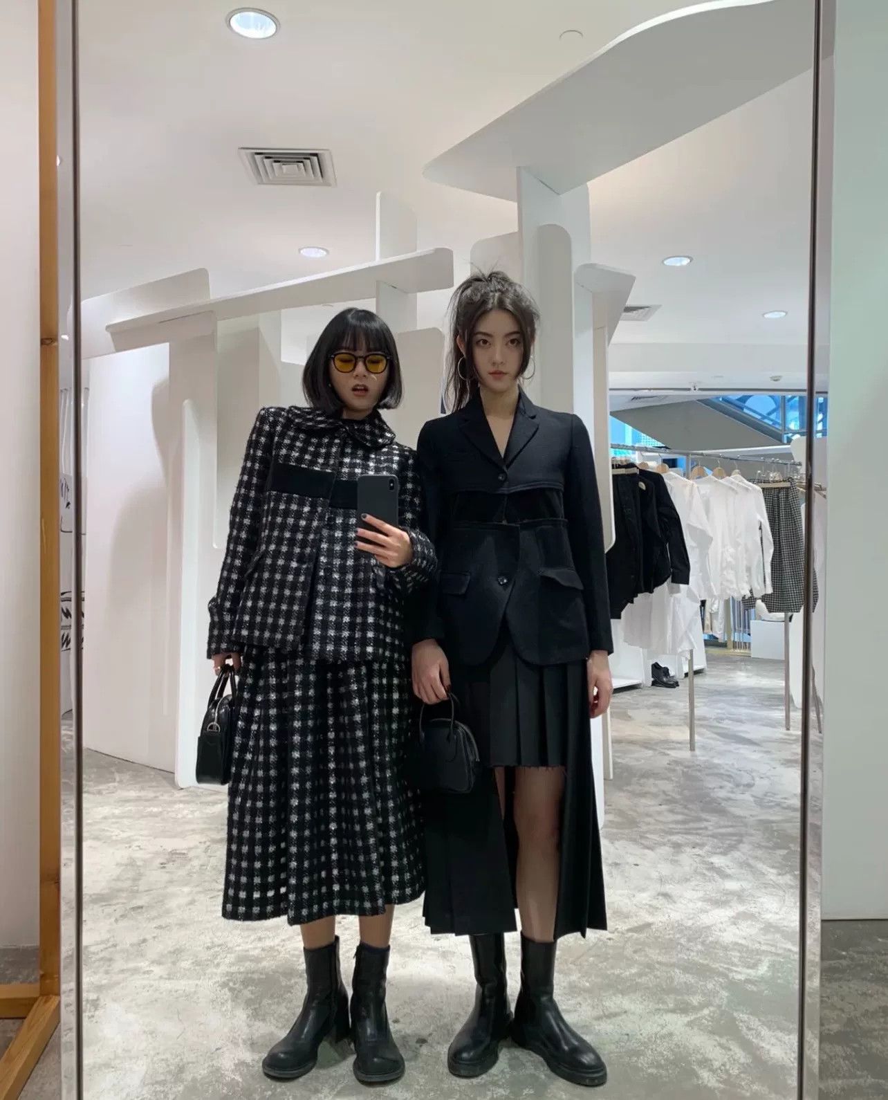 Comme des Garcons Black and White Plaid Wool Coat Size XS / US 0-2 / IT 36-38 - 1 Thumbnail