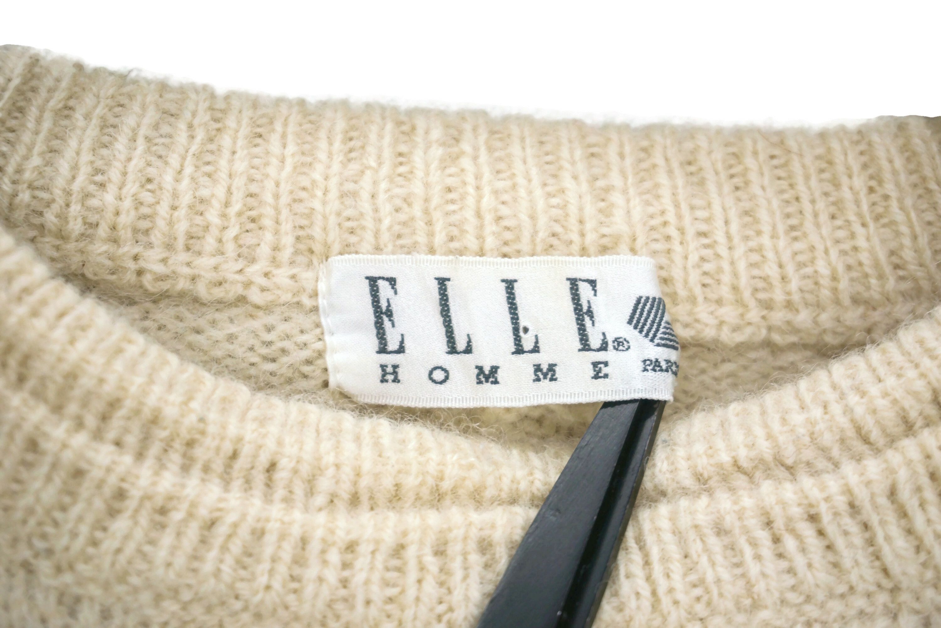 Japanese Brand Vintage ELLE Homme Isle Wool Crewneck Cable Knit Pullover Size US S / EU 44-46 / 1 - 5 Thumbnail