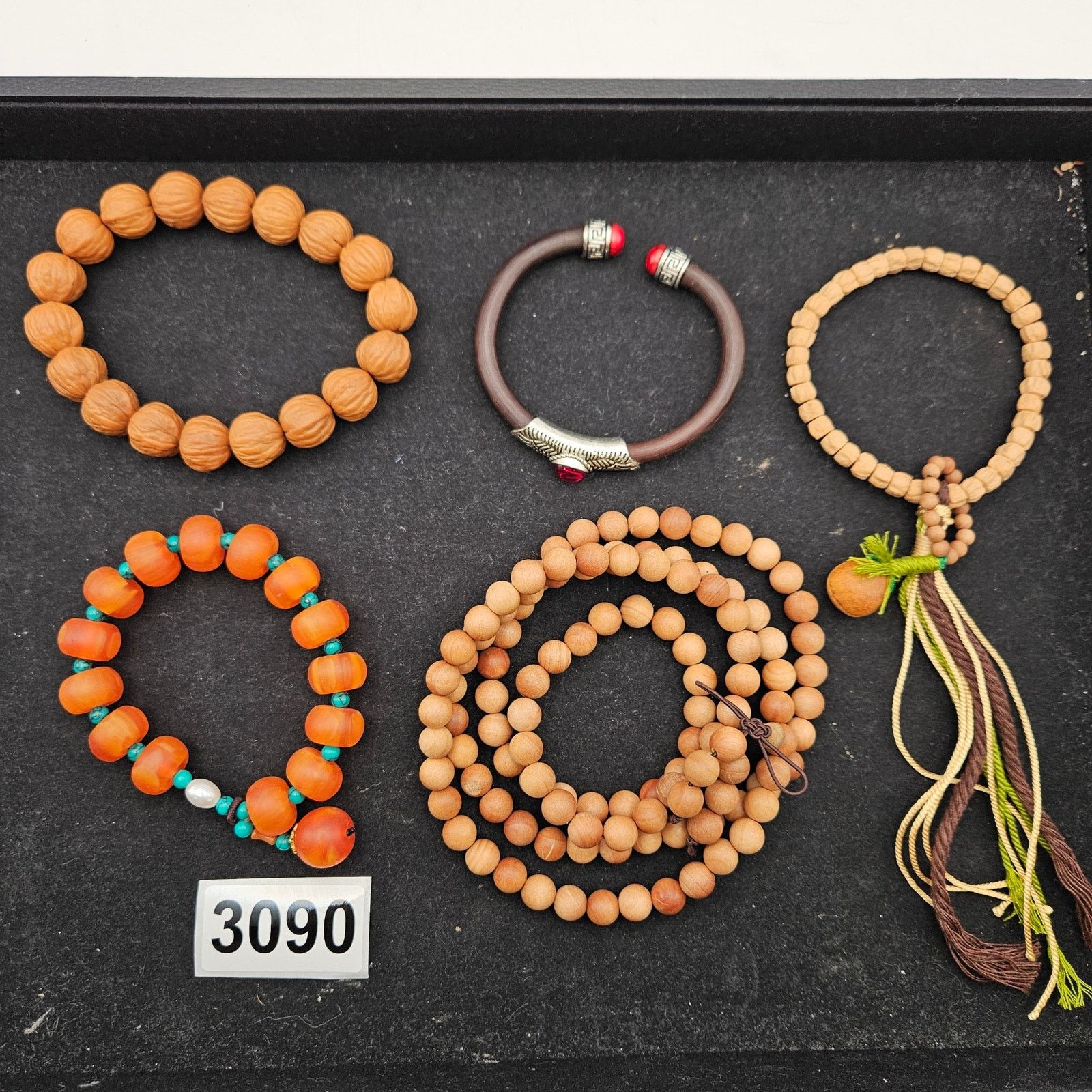 Other WOOD BEADED BRACELET LOT MALA PRAYER STYLE STRETCH TASSEL Size ONE SIZE - 1 Thumbnail