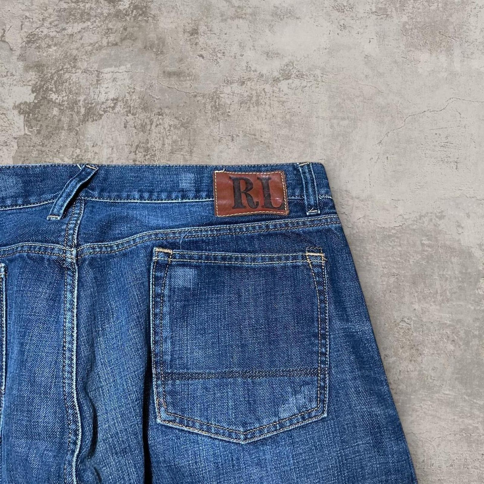 Ralph Lauren 36x30 Low Rise RL Ralph Lauren Blue denim jeans baggy Size US 36 / EU 52 - 2 Thumbnail