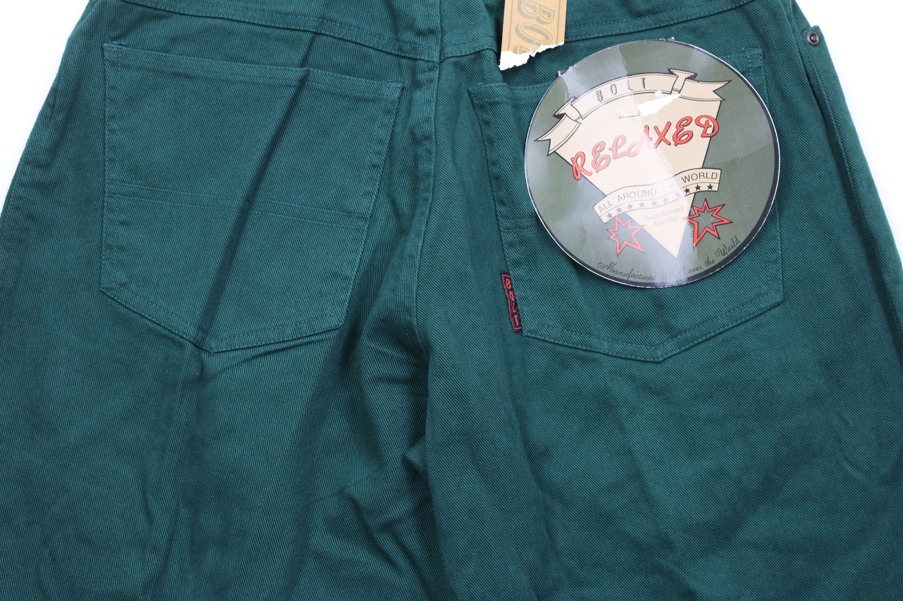 Vintage Deadstock Vintage 90s Streetwear Fit Denim Jean Shorts Green Size US 30 / EU 46 - 10 Thumbnail