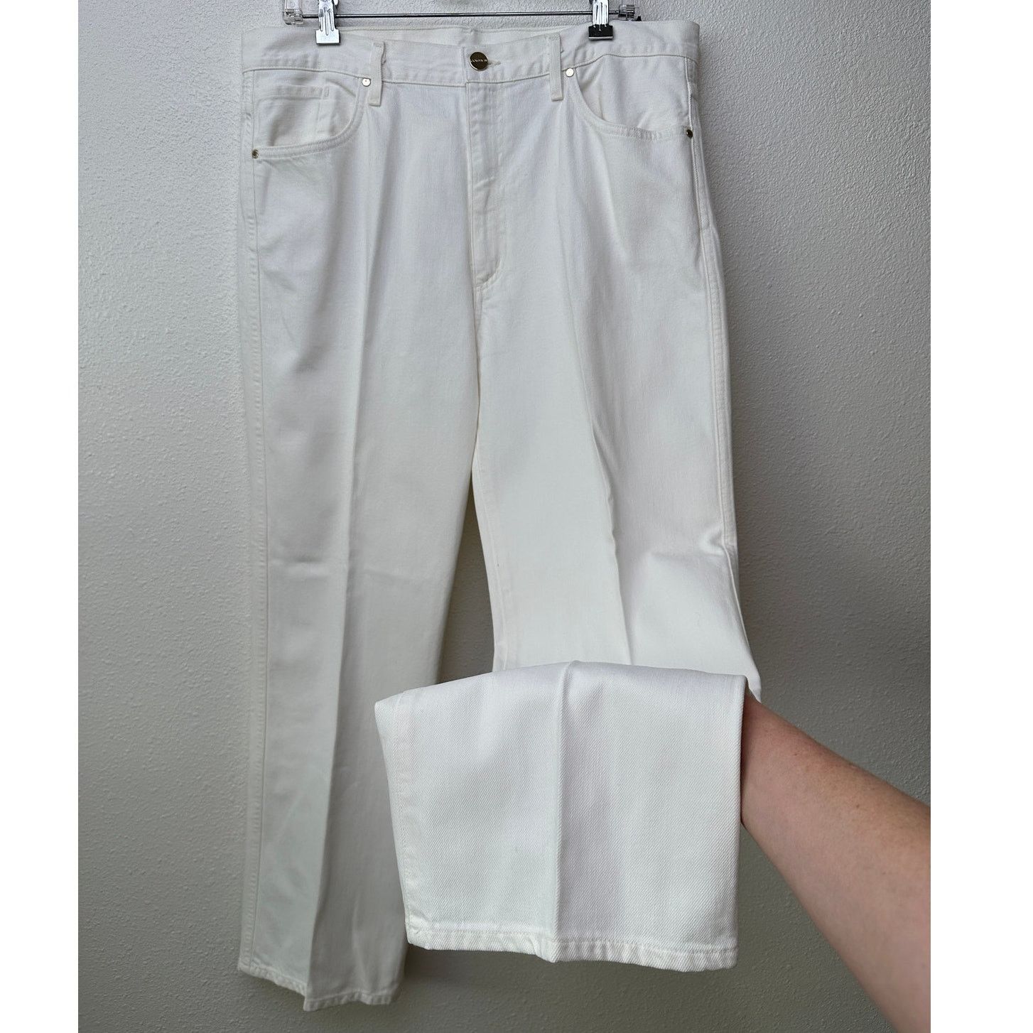 GOLDSIGN NWT Goldsign The A Jean Ivory Straight Leg Jeans US 32 Size 32" / US 10 / IT 46 - 1 Thumbnail