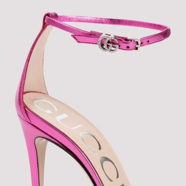 Gucci o1s1wg110125 Metallic Sandals in Pink Size US 10 / IT 40 - 4 Thumbnail